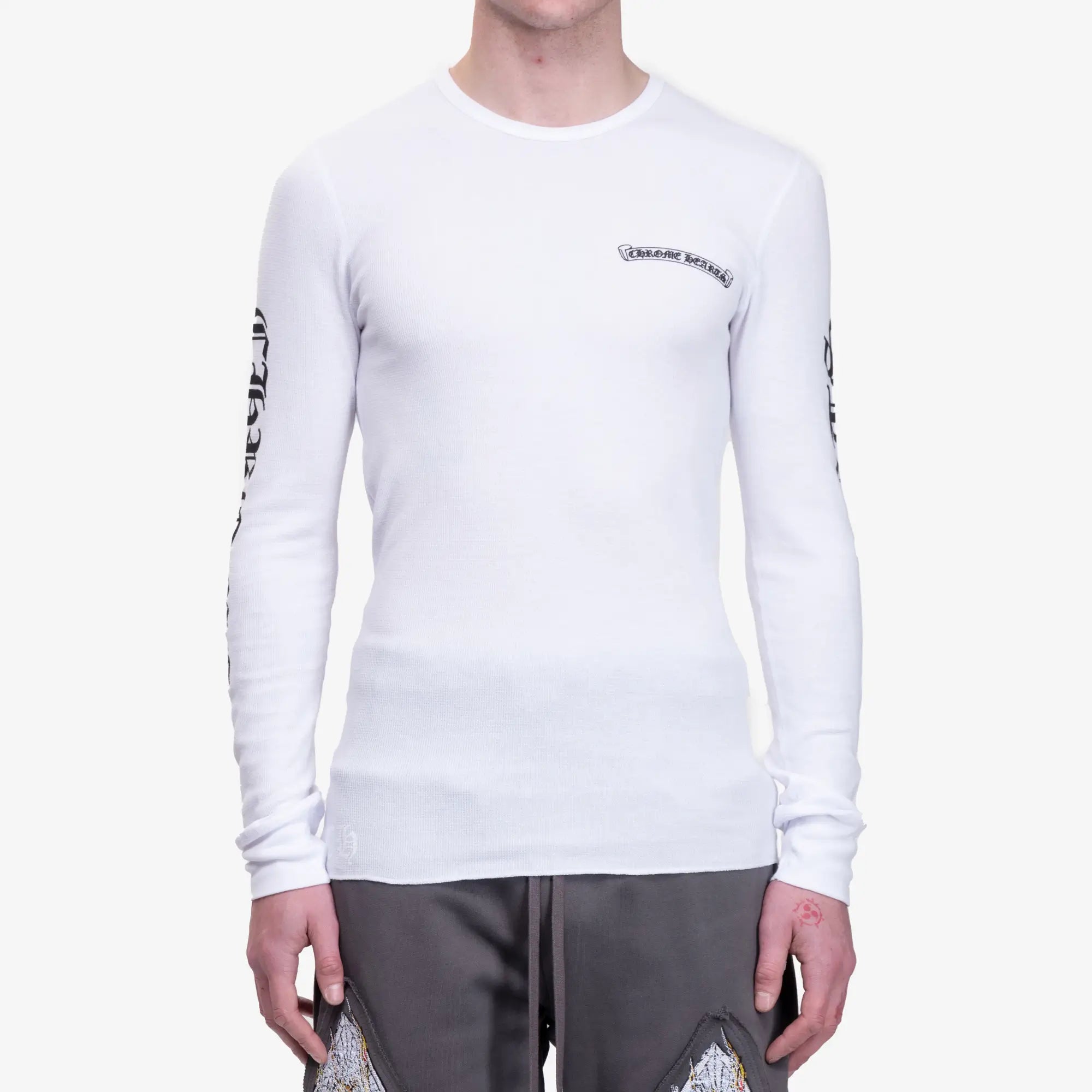 Chrome Hearts CH Scroll Script Thermal LS T-Shirt White - 1