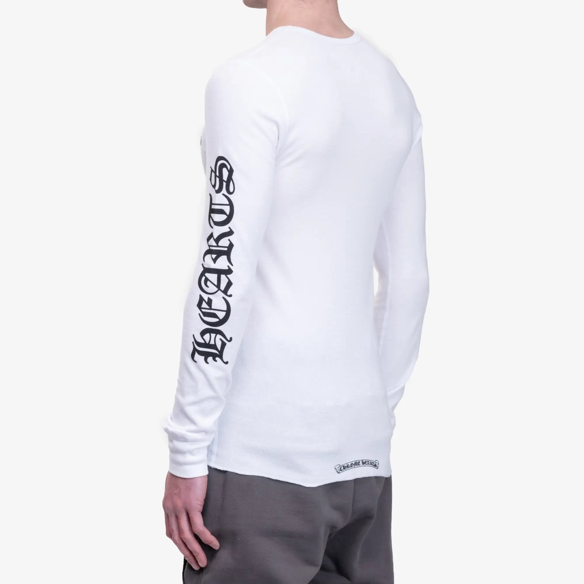 Chrome Hearts CH Scroll Script Thermal LS T-Shirt White - 4