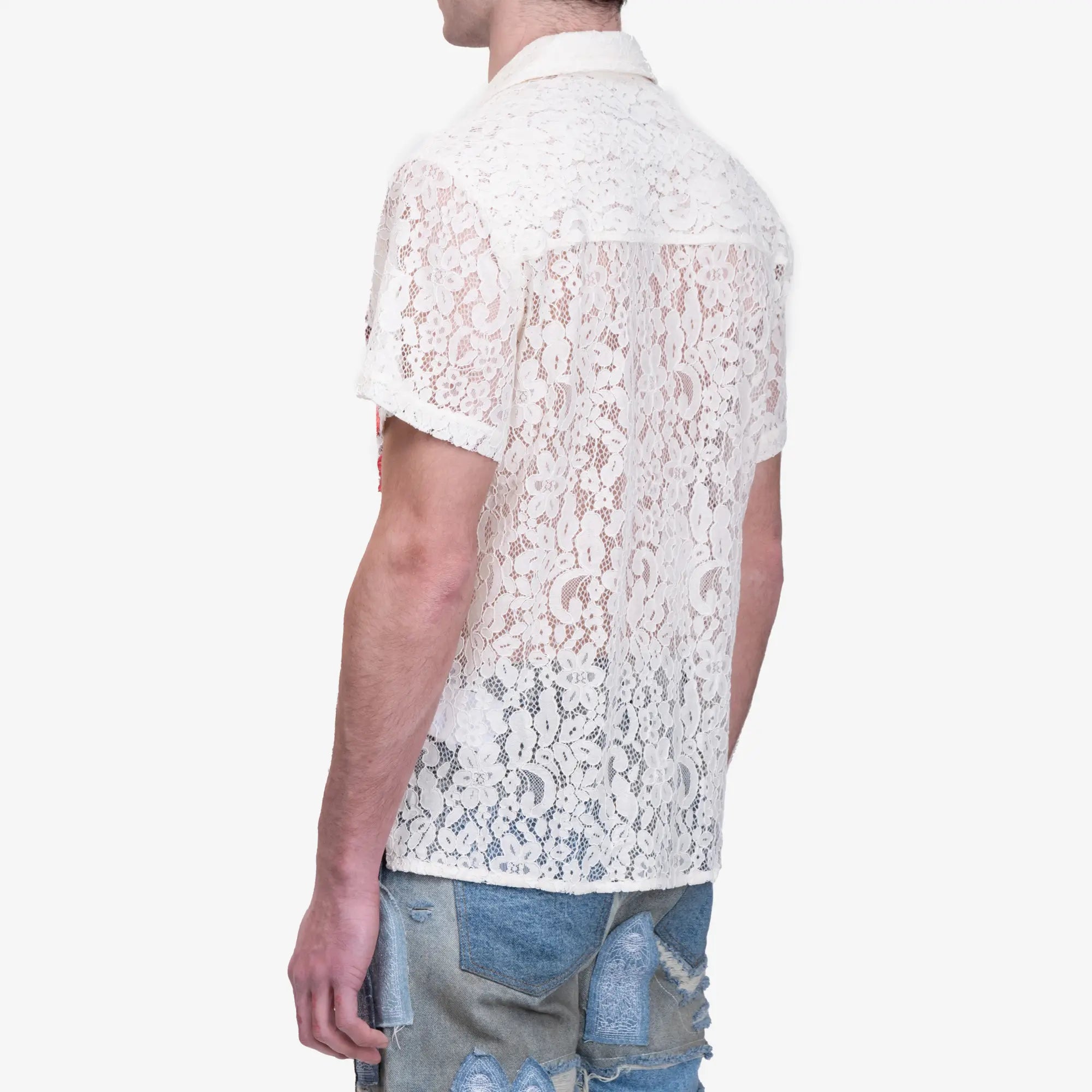 KidSuper Lace Girl Painting Shirt Cream - 4