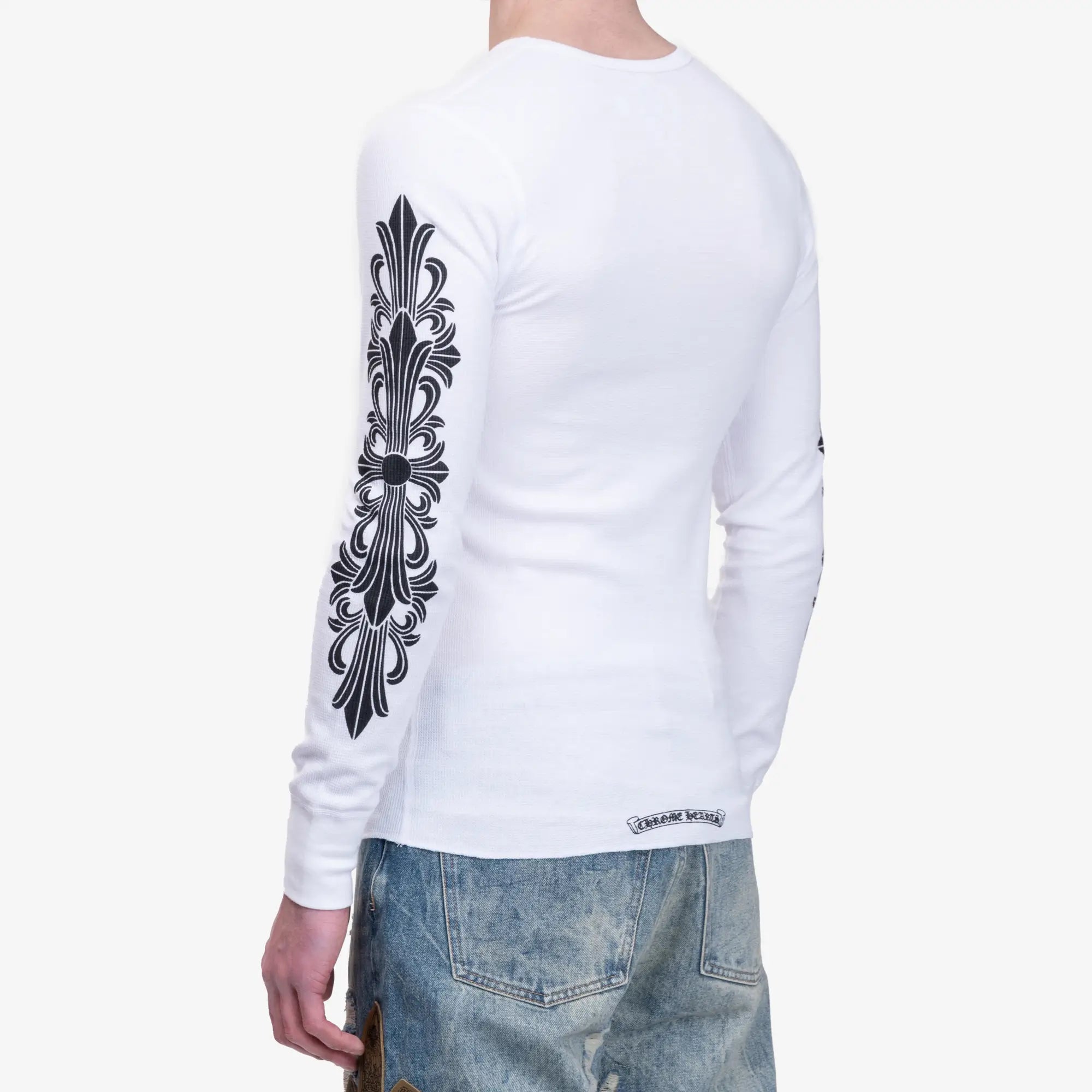 Chrome Hearts CH Floral Thermal LS T-Shirt White - 2