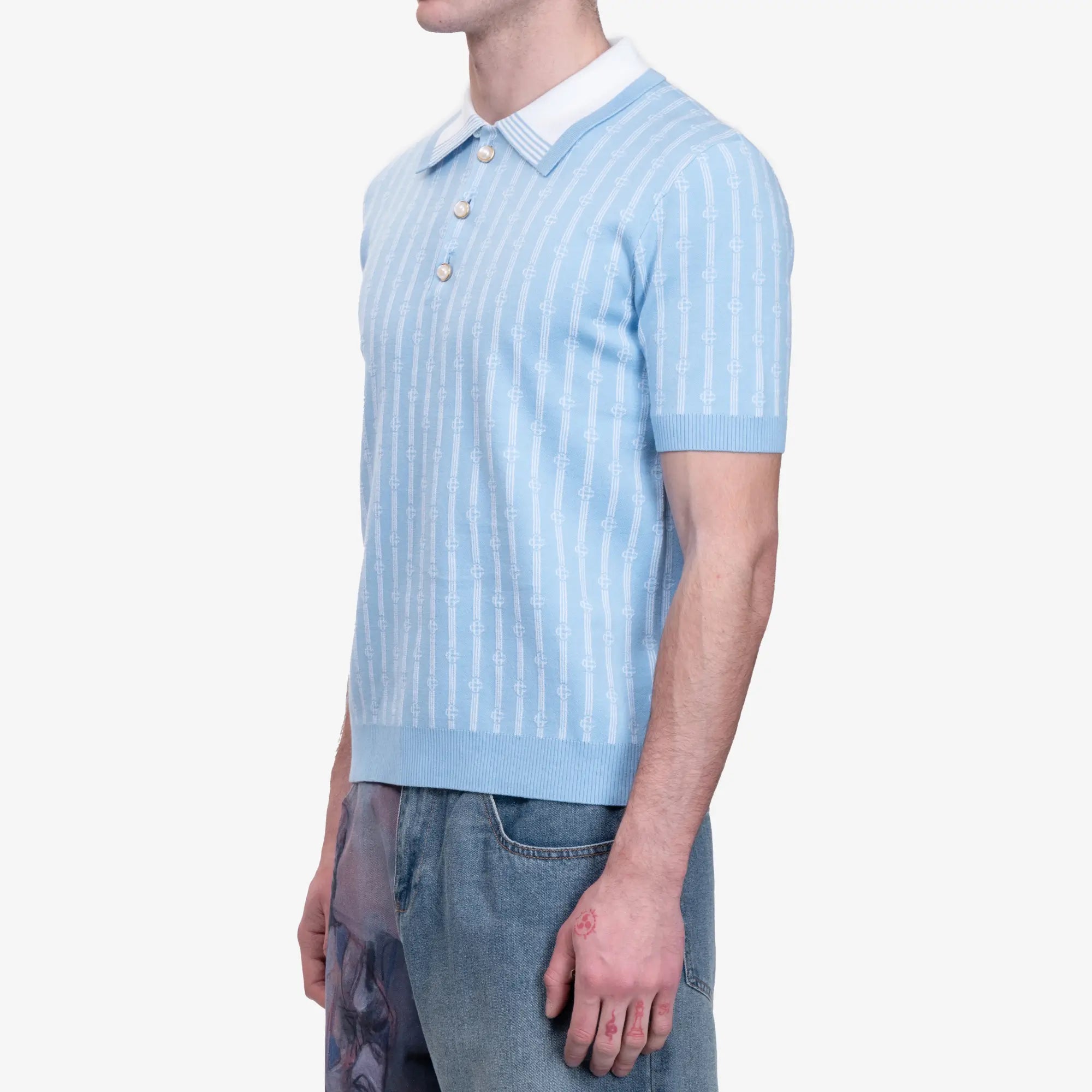 Casablanca Monogram Polo Blue - 3