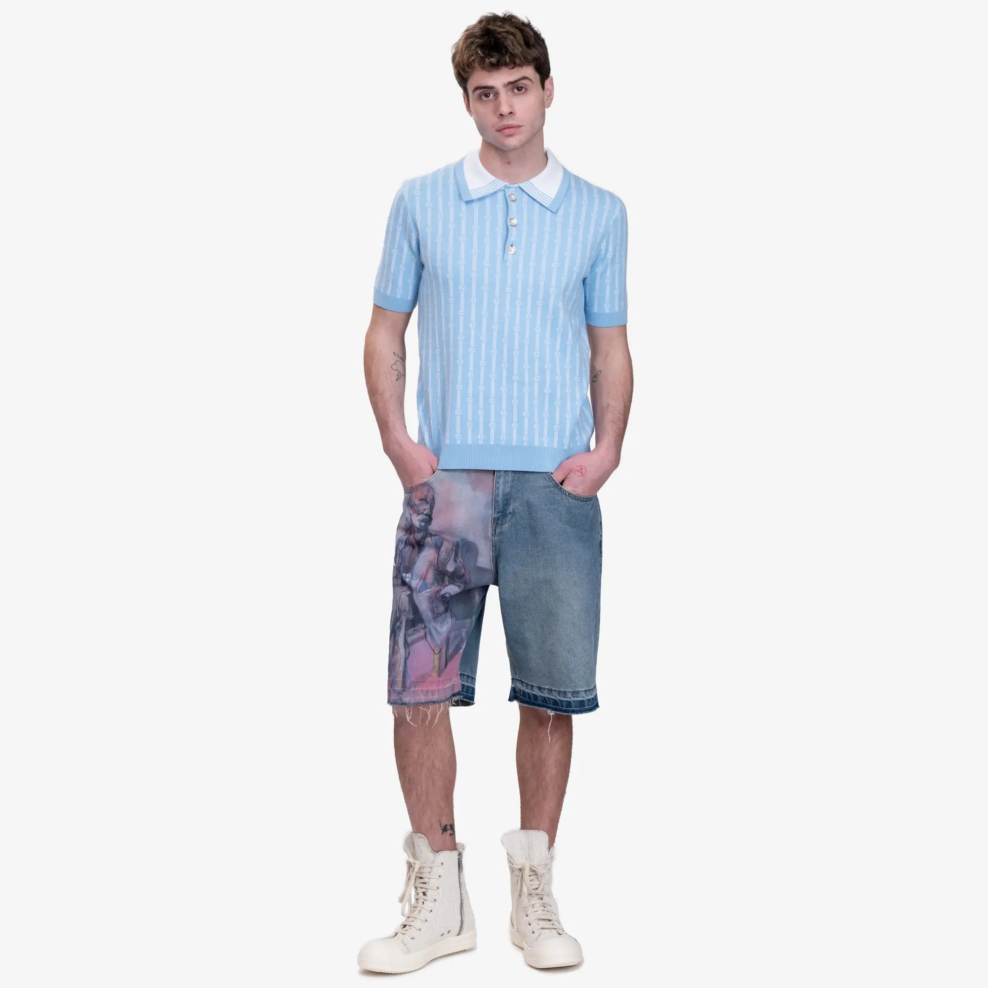 Casablanca Monogram Polo Blue - 2