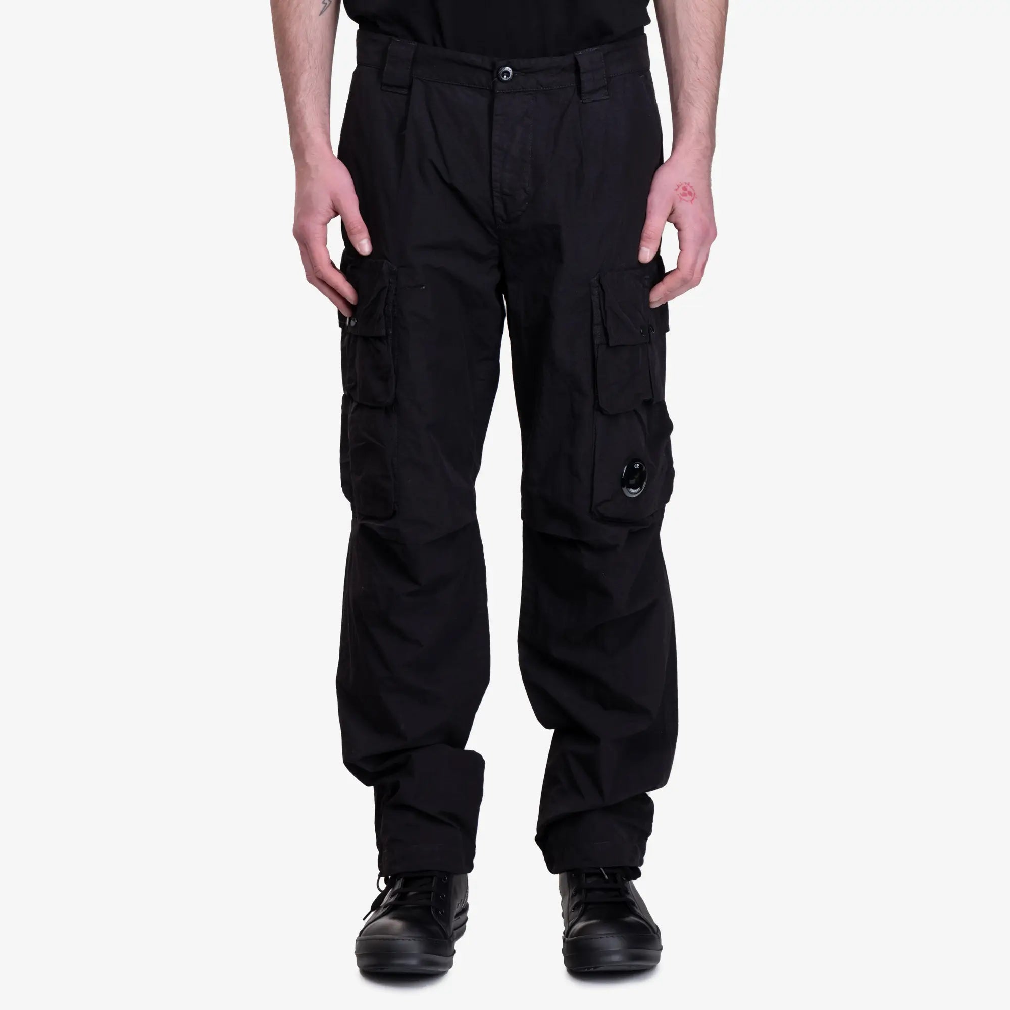 C.P. Company Flatt Nylon Cargo Pants Black - 1