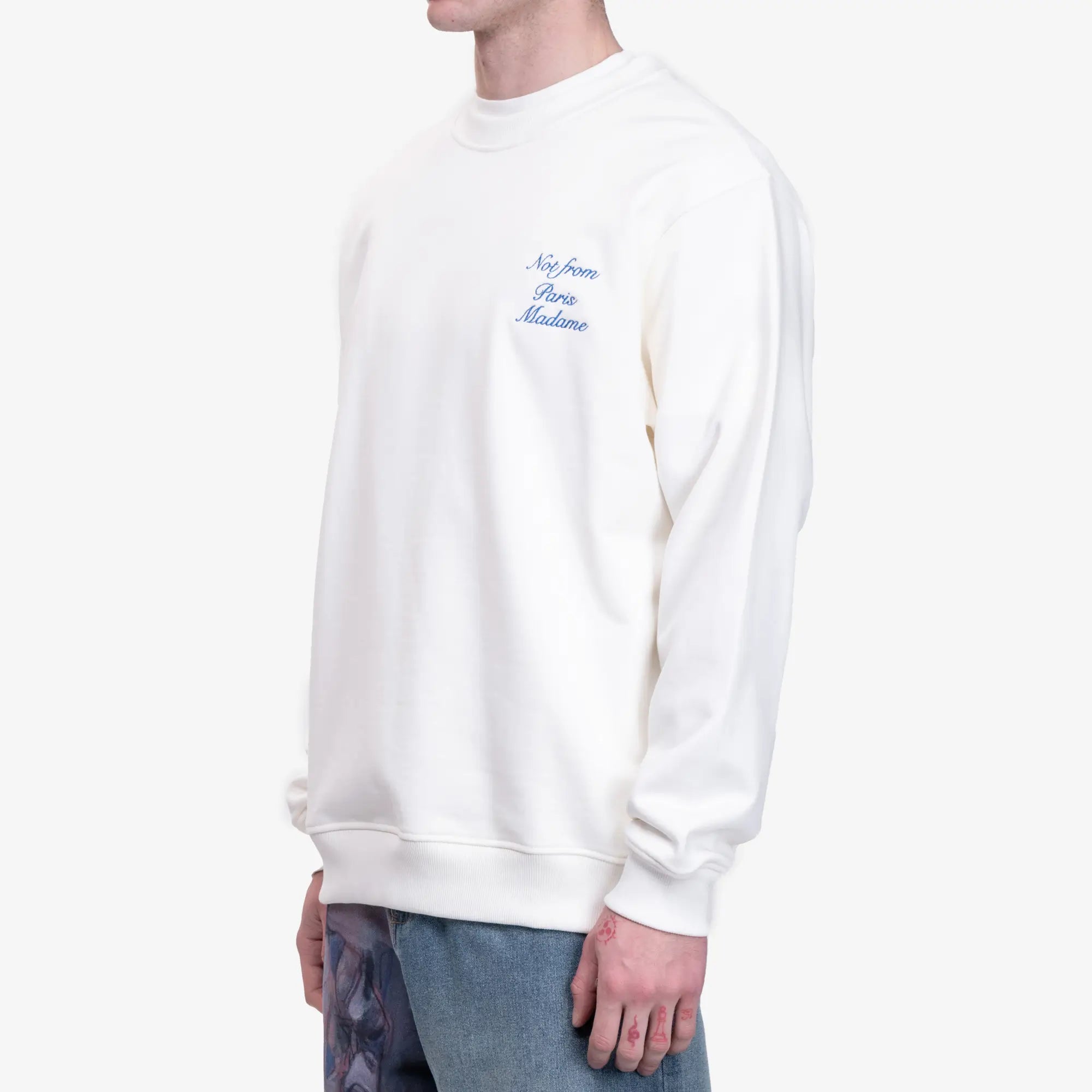 Drôle de Monsieur Le Sweatshirt Slogan Cursive Off White - 3