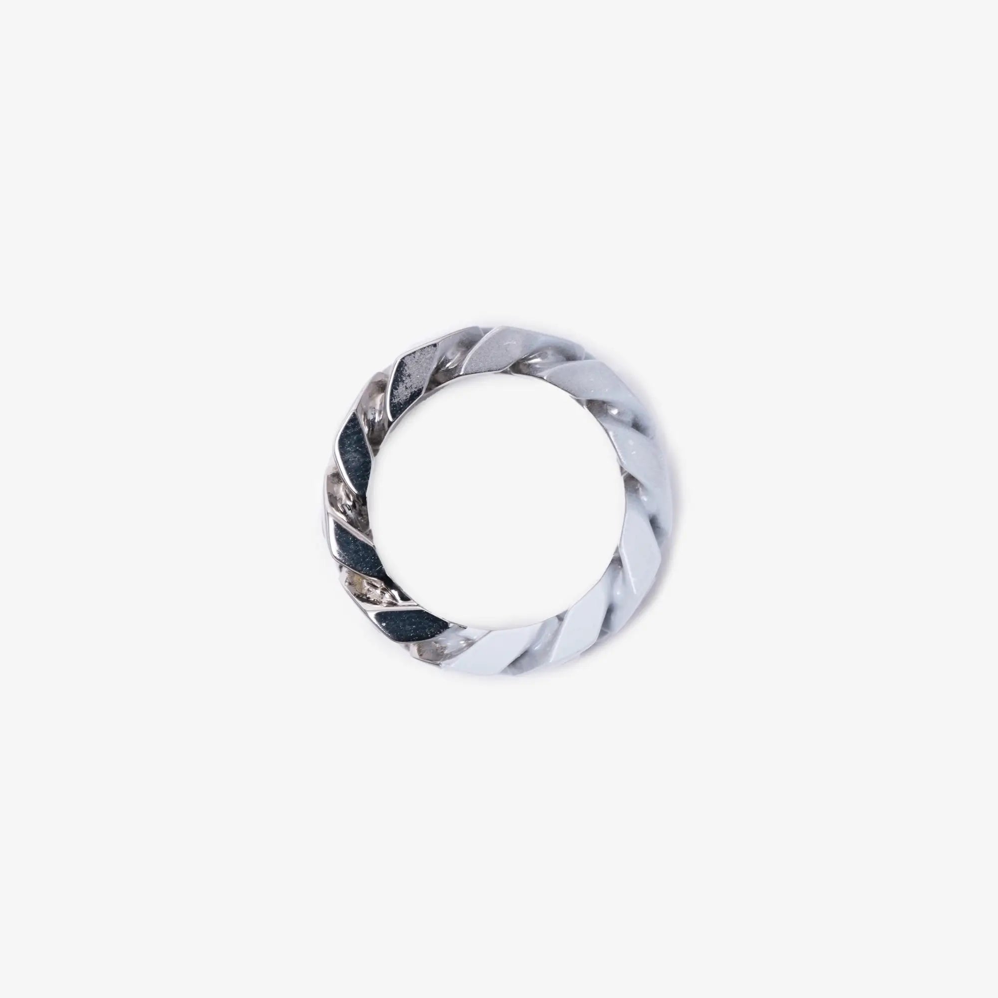 MM6 Minimal Logo Curb Ring Silver - 3