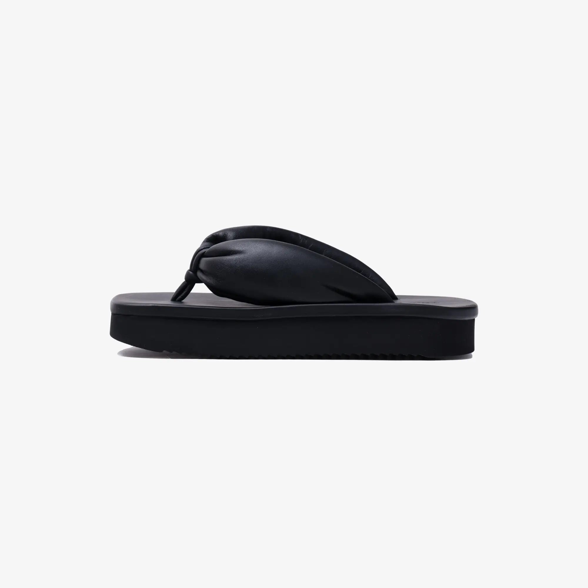 Rick Owens Womens Leather Padded Flip Flops Black - 4