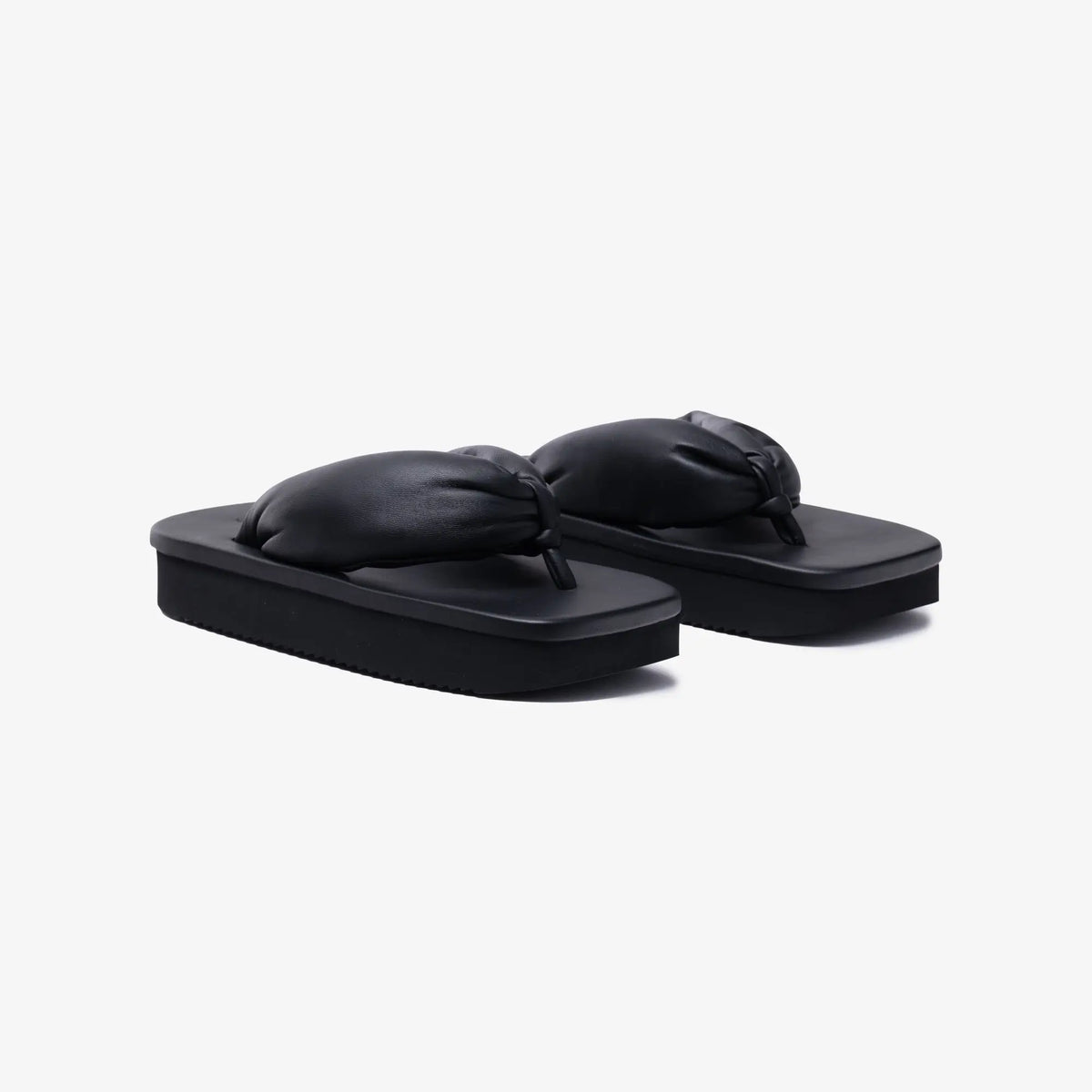 Rick Owens レザー パッド入りトングサンダル ブラック｜Feuille