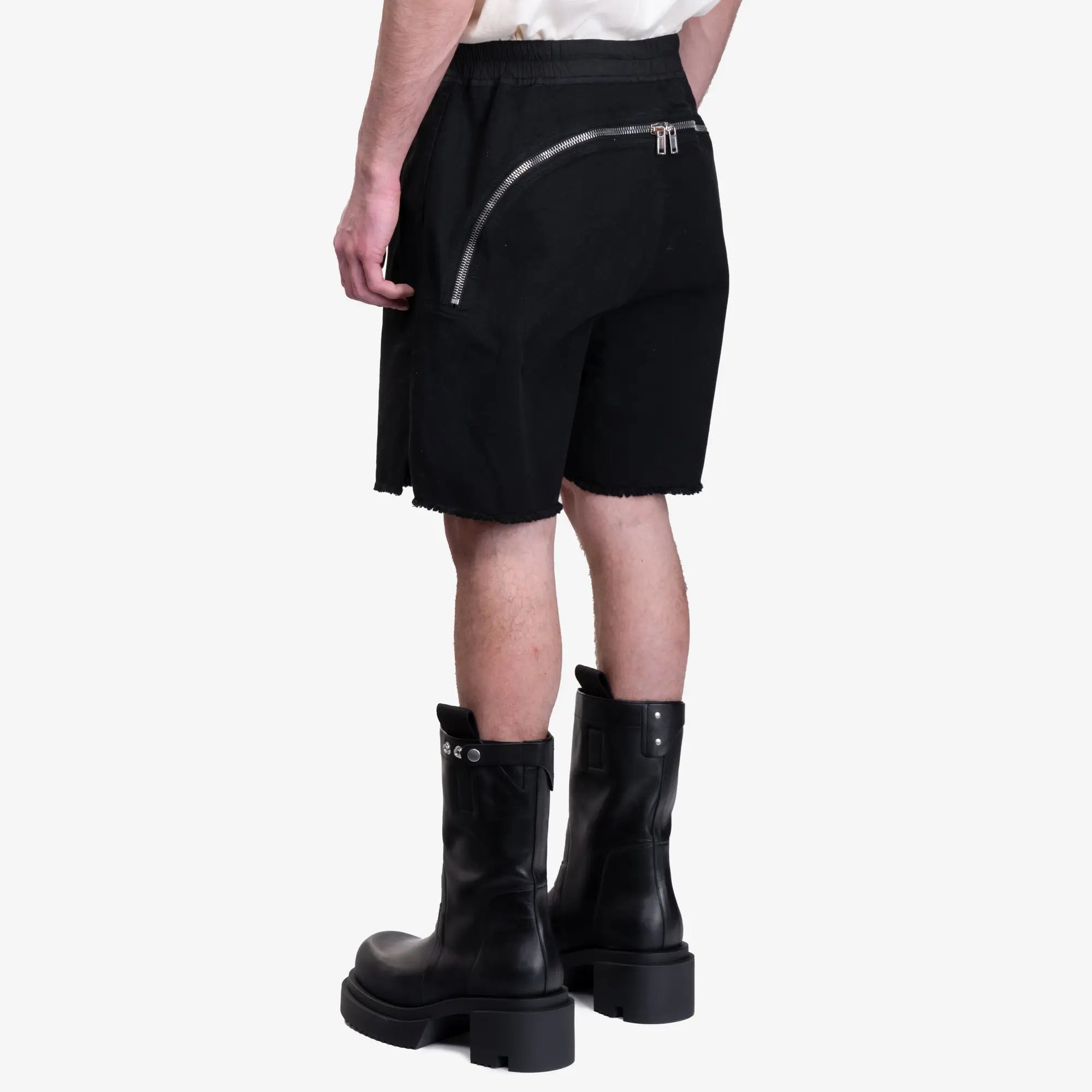 Rick Owens DRKSHDW Long Butt Zipper Boxer Shorts Black - 4