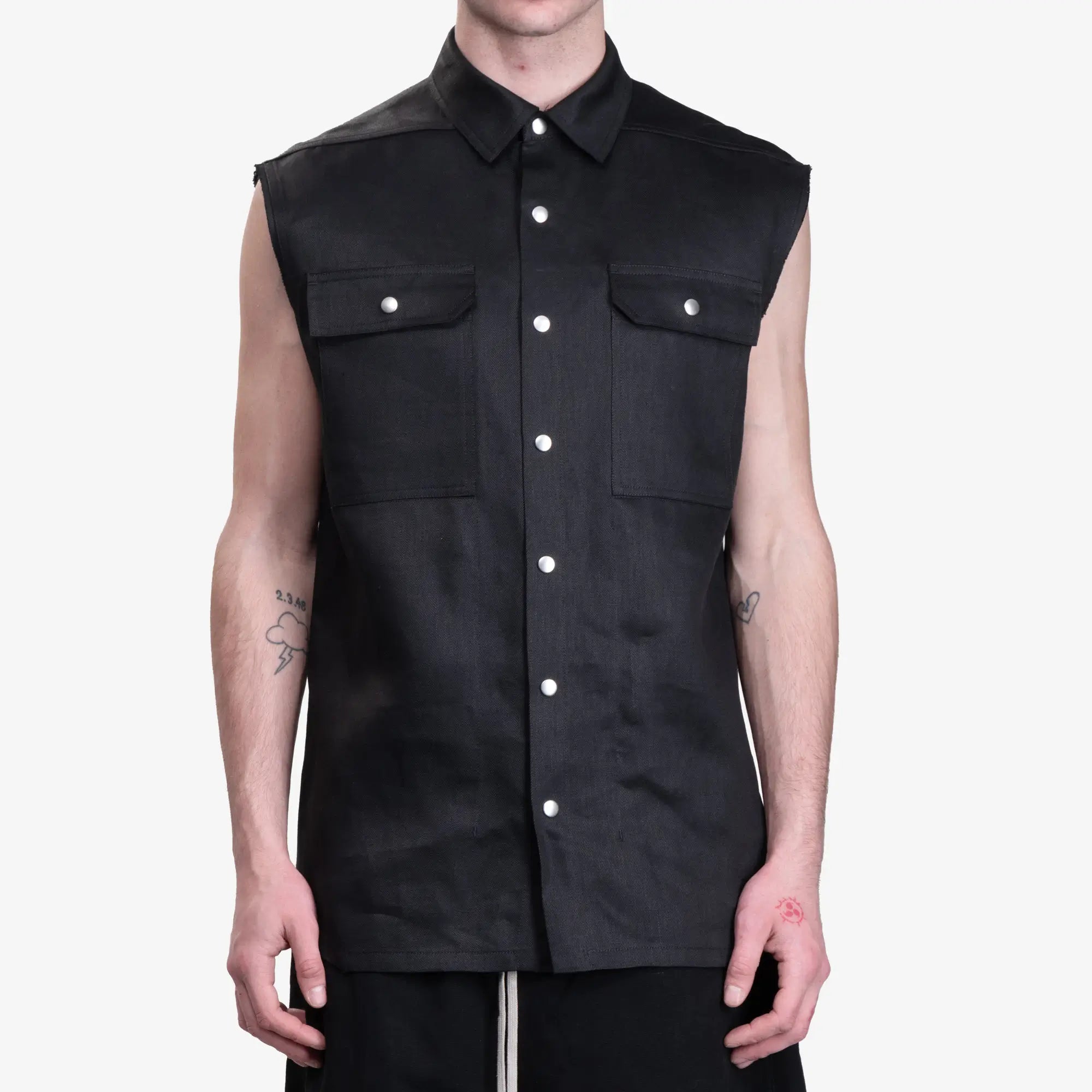 Rick Owens Sleeveless Jumbo Outershirt Black - 1
