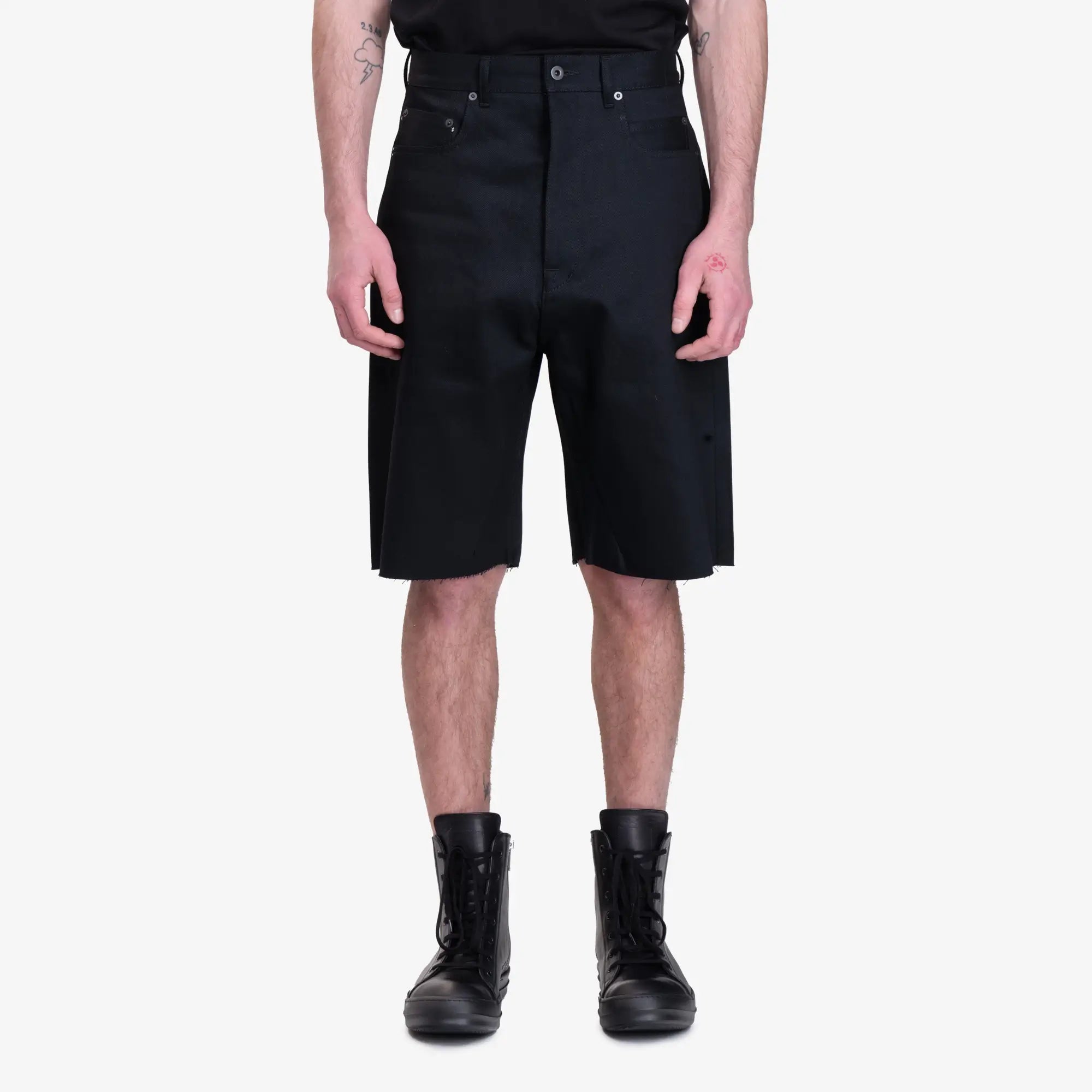 Rick Owens DRKSHDW Geth Cutoffs Shorts Black - 1
