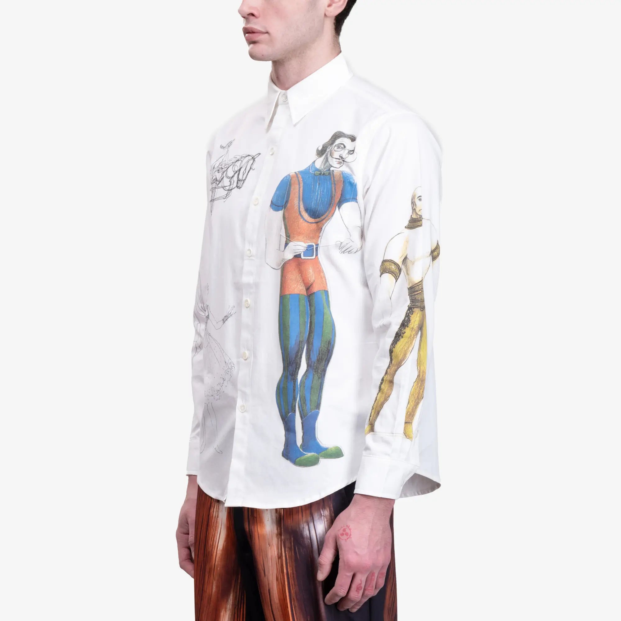 KidSuper Cirque Doodles Button Up Shirt White - 3