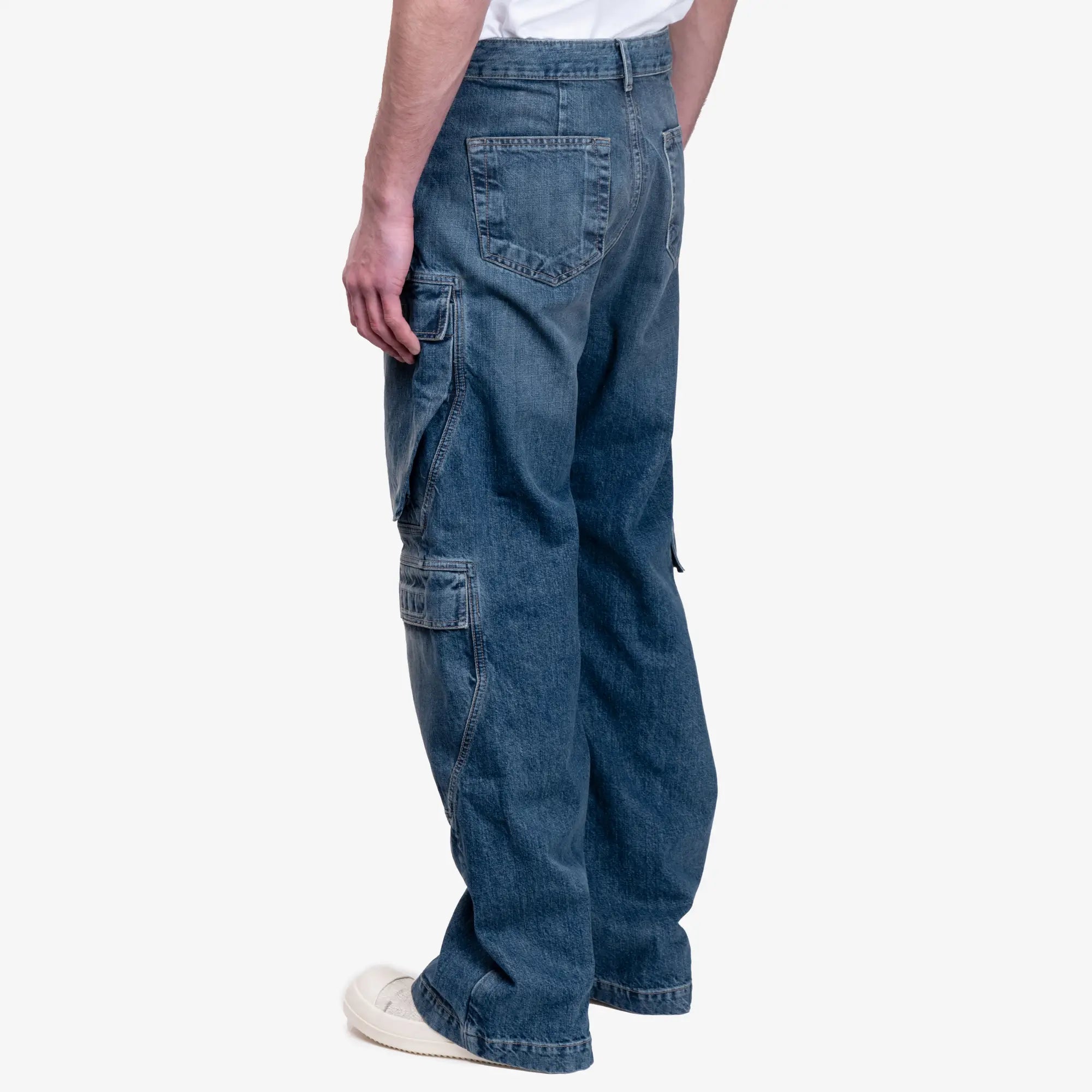 Rick Owens DRKSHDW Double Cargo Jeans Washed Indigo - 4