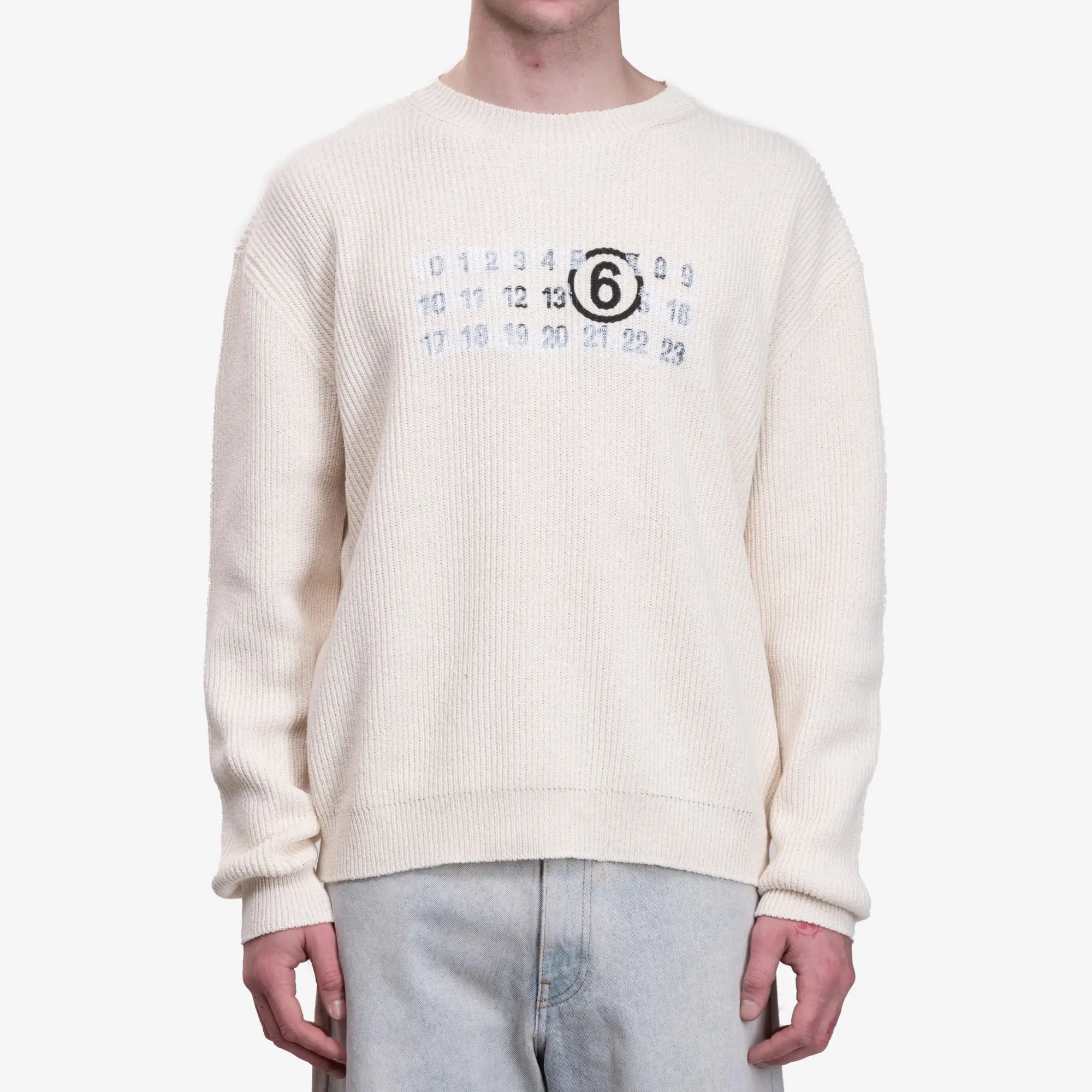 MM6 Smear Logo Sweater Cream - 1