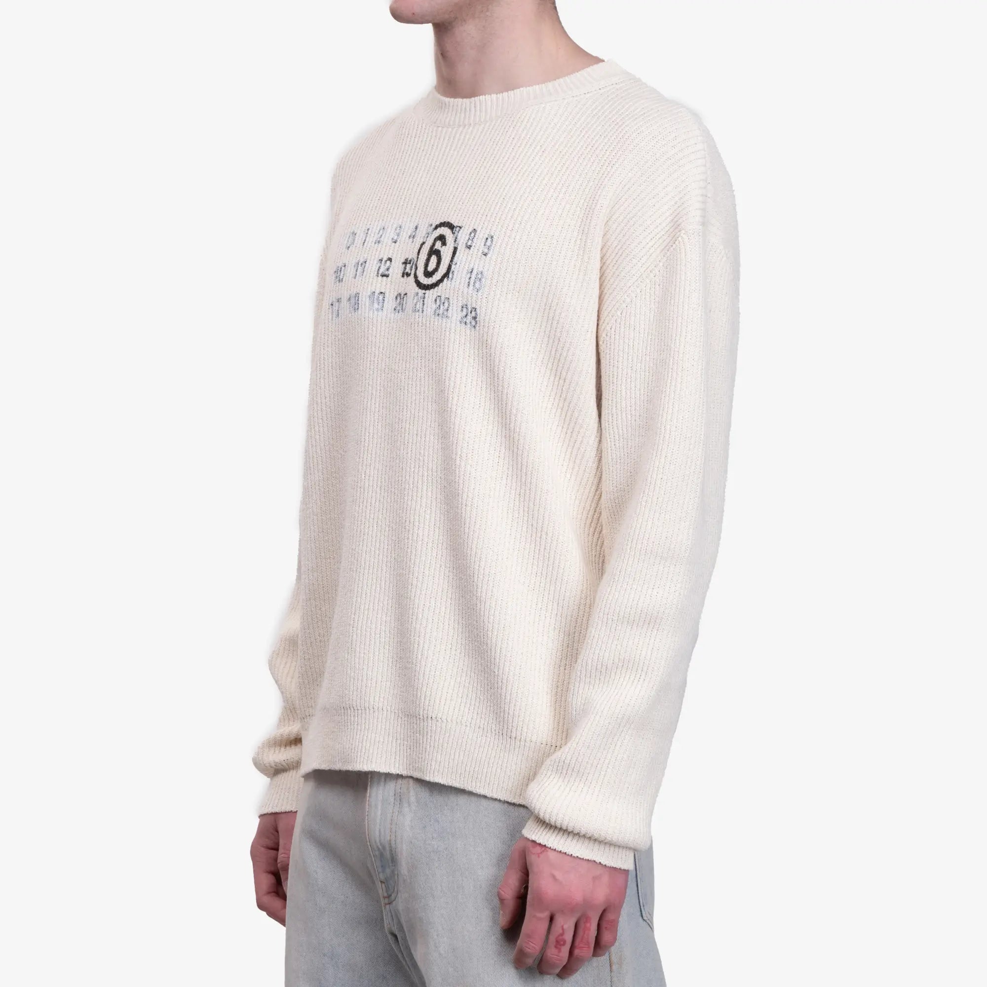 MM6 Smear Logo Sweater Cream - 3