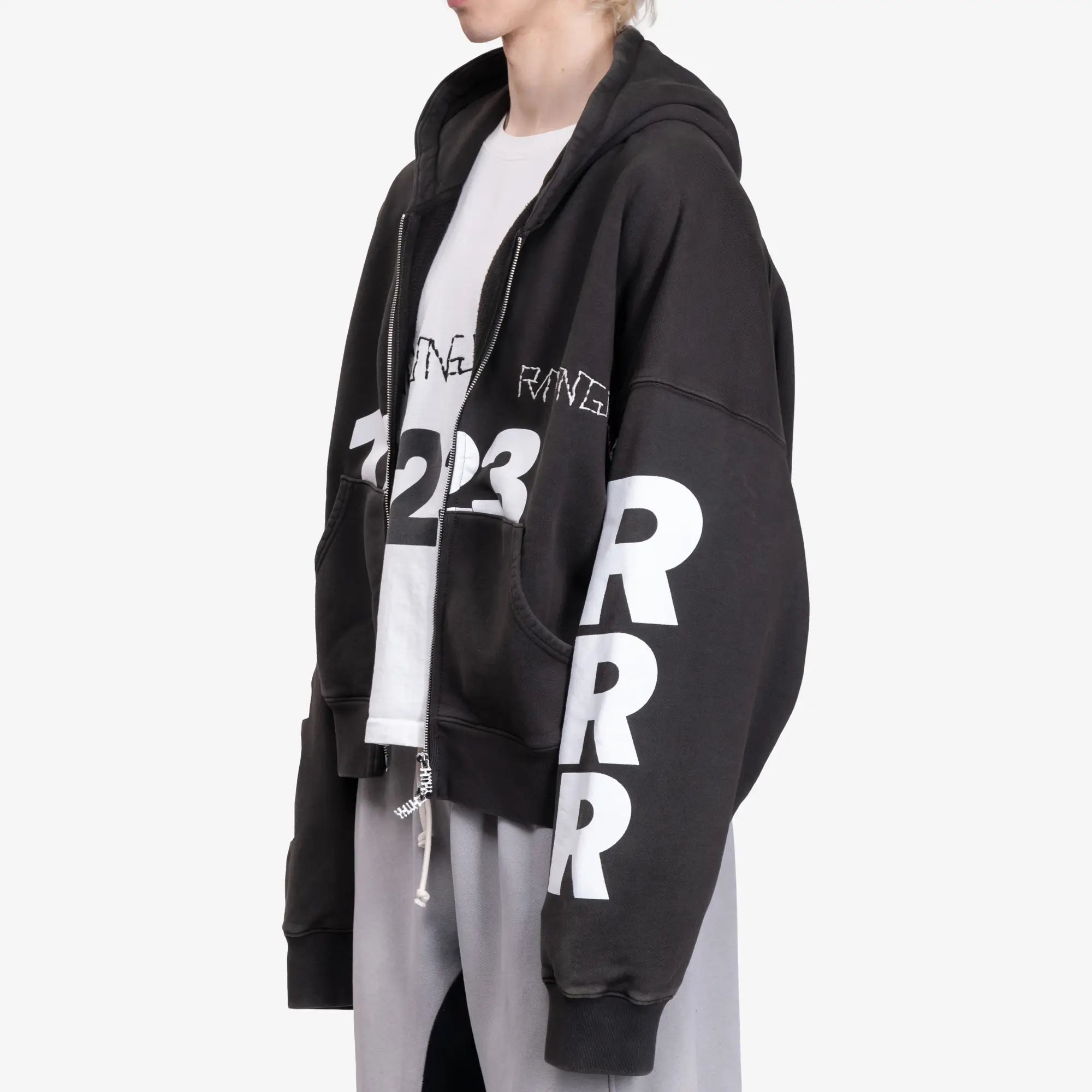 RRR123 Rivington Roi Rebis Mens USO 123 CVA Zip Hoody in Black