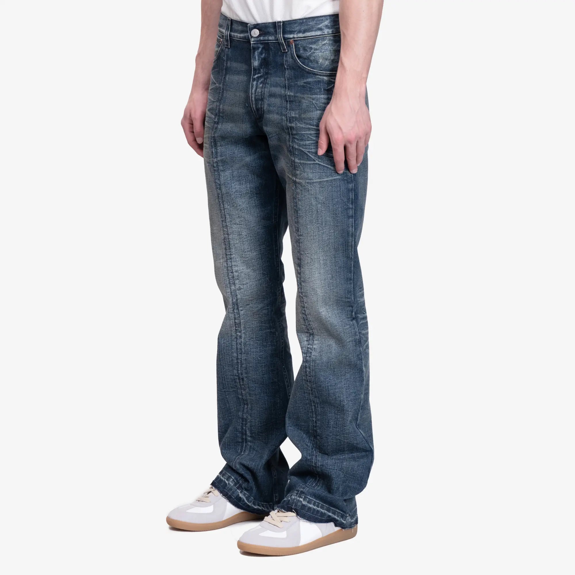 MM6 Front Hem Jeans Medium Blue - 3