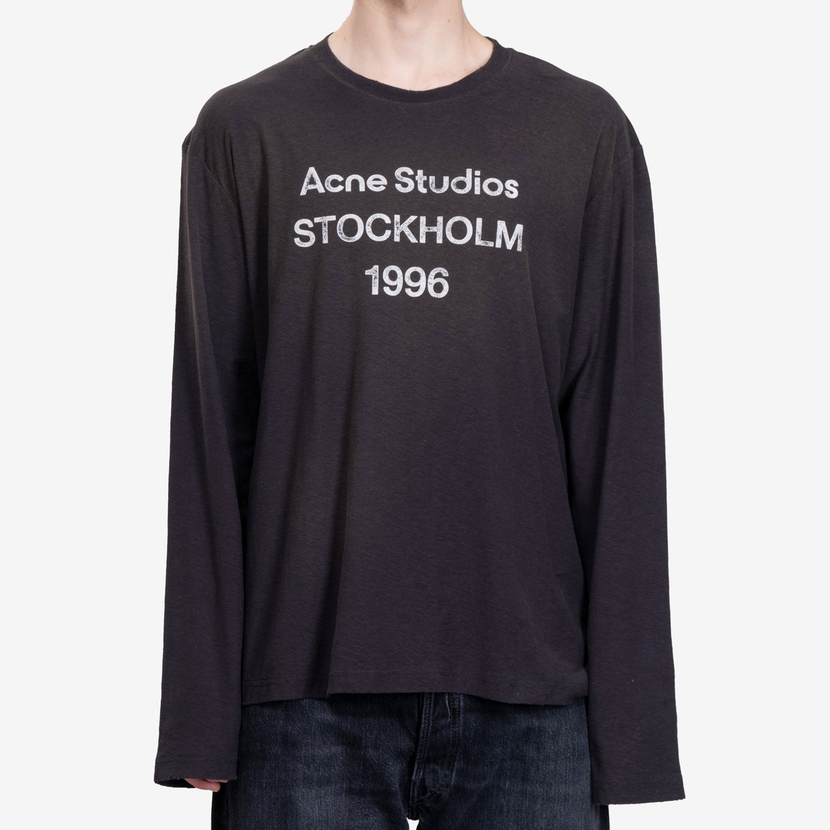 アクネ ストゥディオズ ユニセックス ロゴ ロングスリーブ Tシャツ 