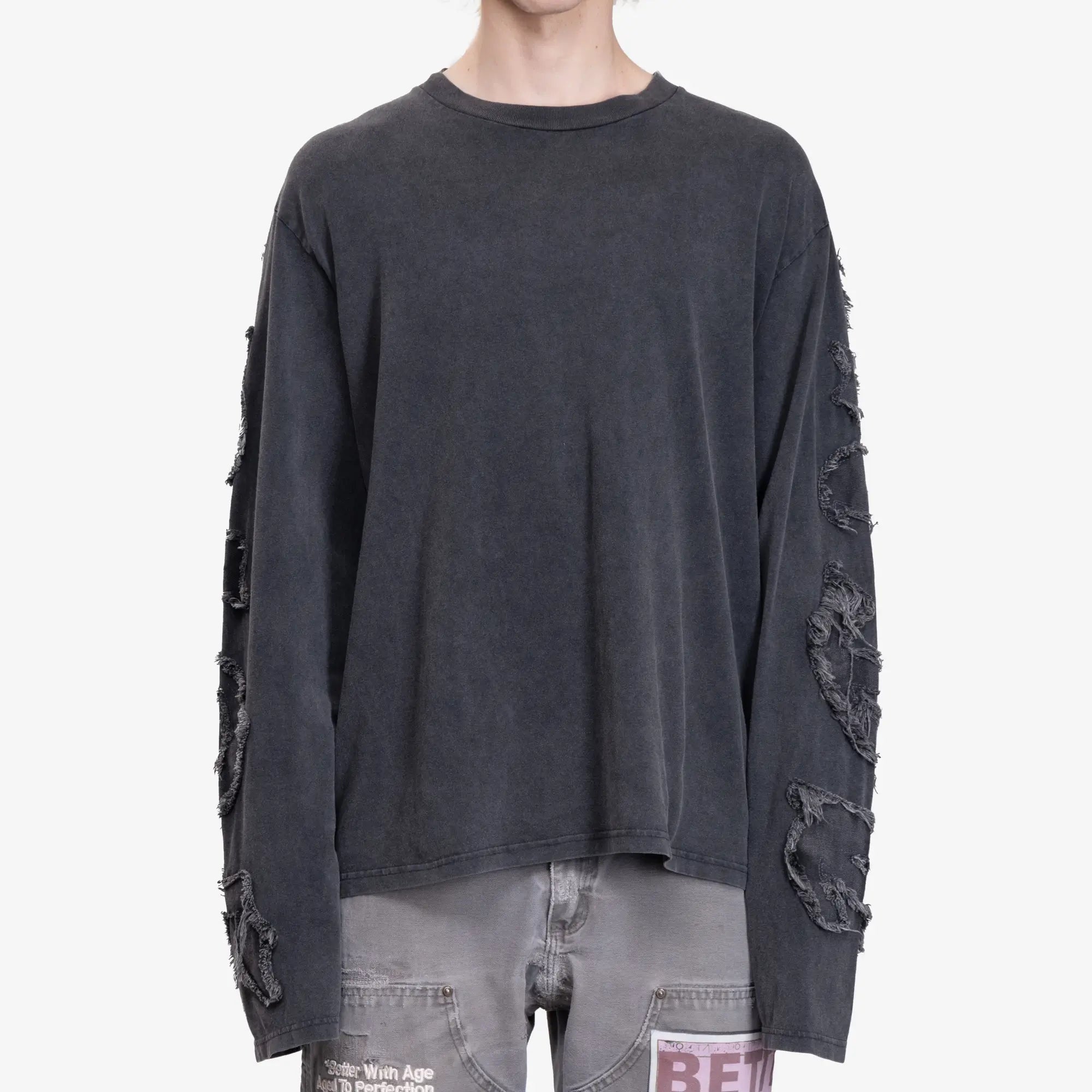Acne Studios Logo Long Sleeve T-Shirt Faded Black - 1