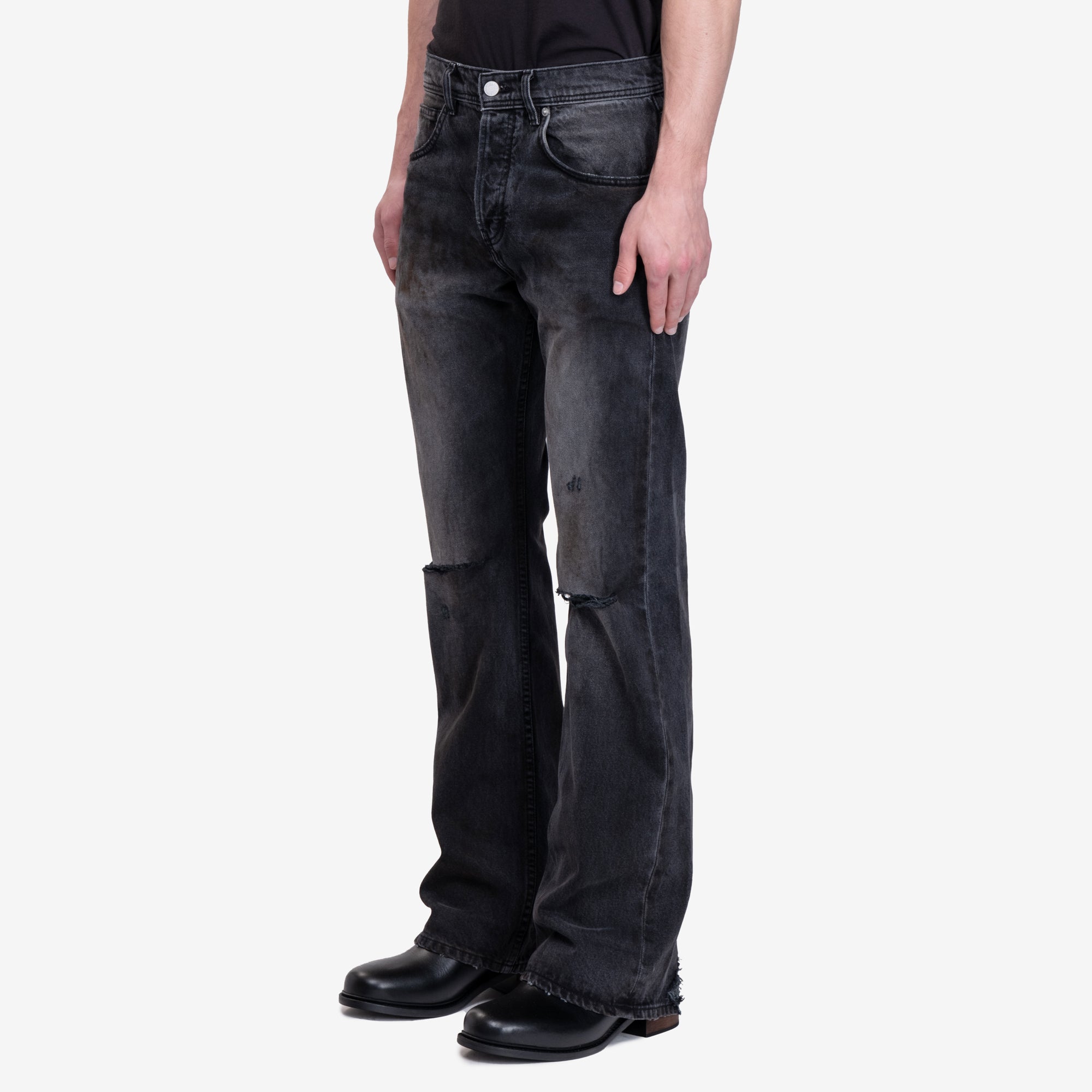 Enfants Riches Deprimes Wider Flare Leg Jeans Charcoal - 3