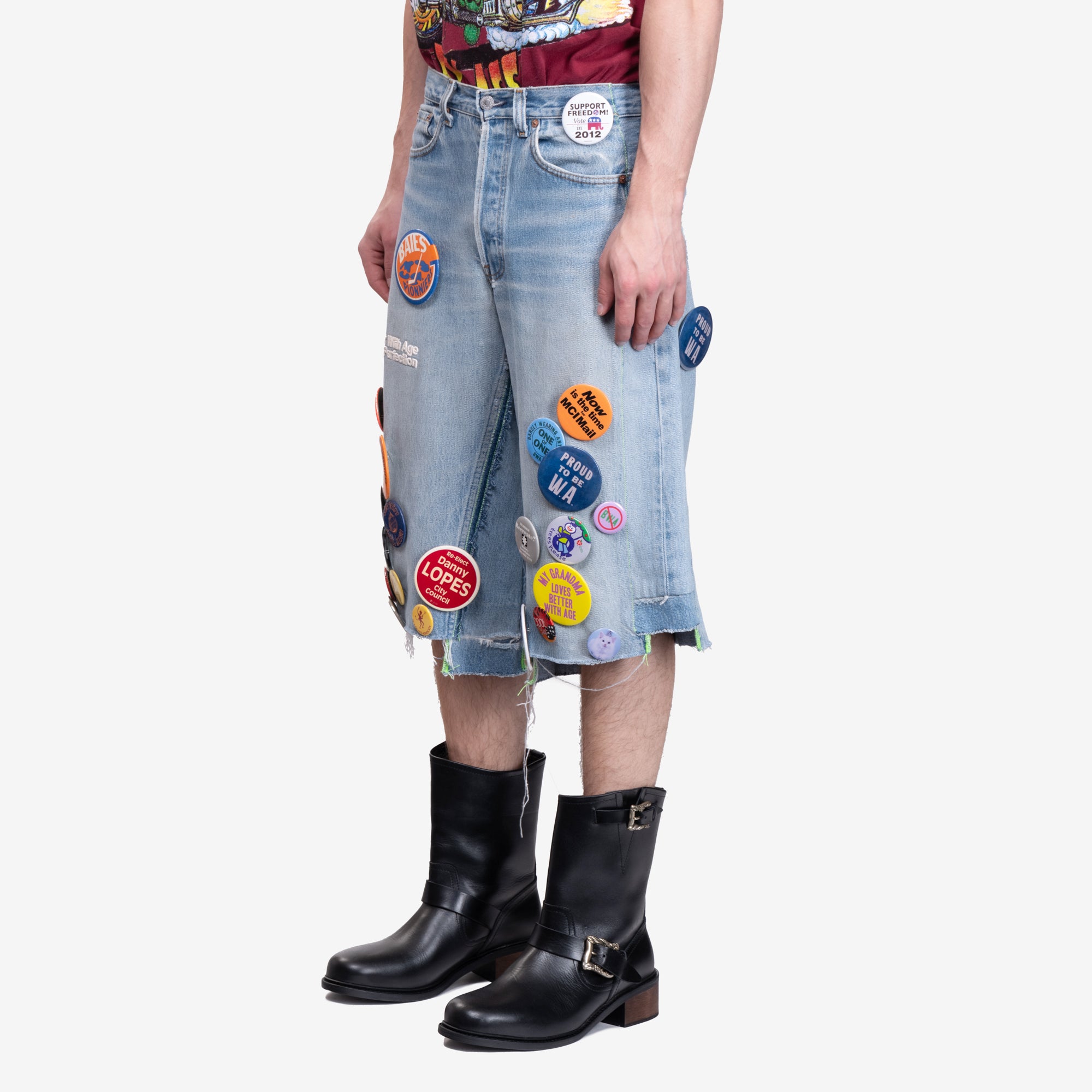 Photo of Better With Age Campaign Triple Wide Long Denim Shorts - 3