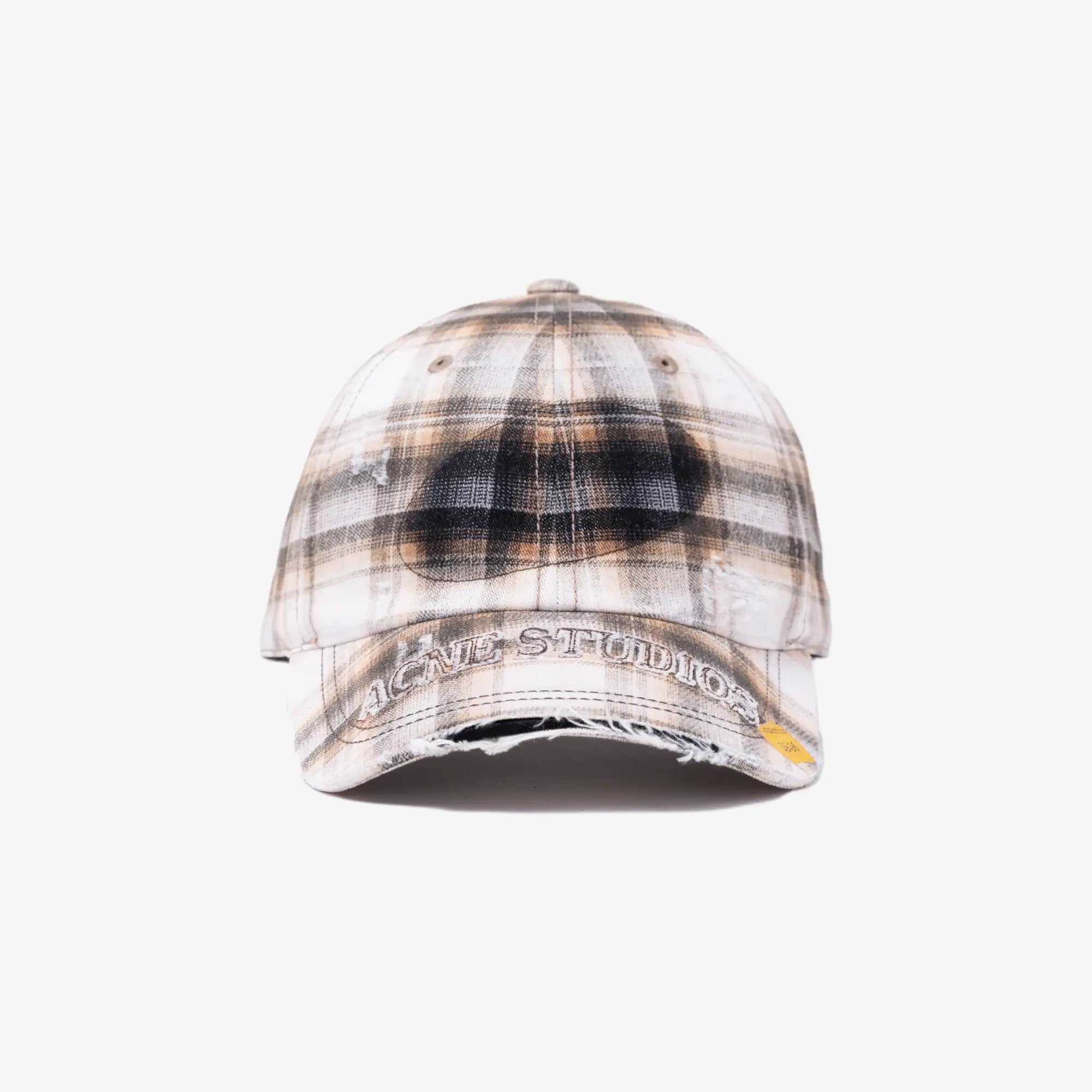 Acne Studios Distressed Check Cap White/Black - 1