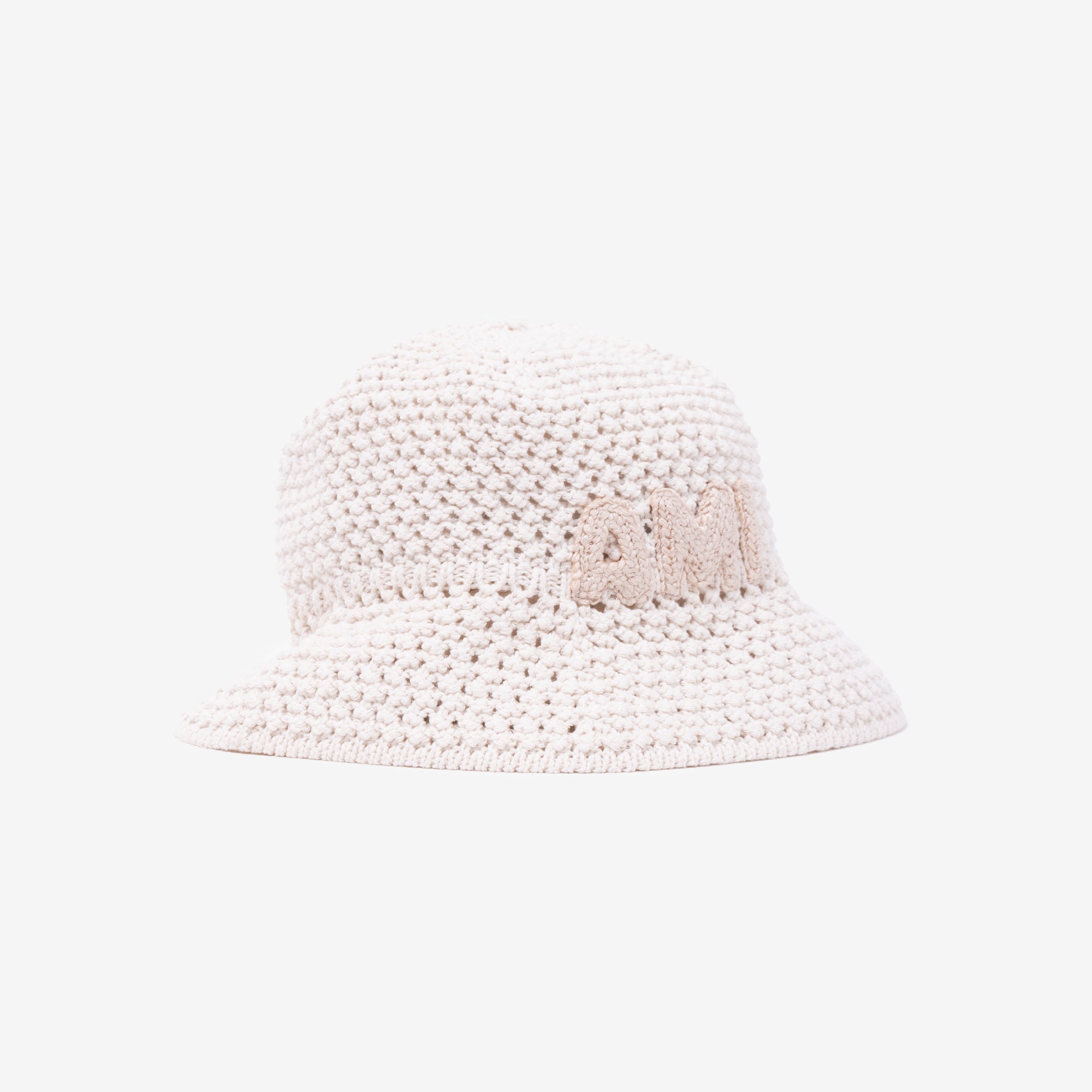 AMI Knit Ami Patch Bucket Hat White Cream - 3