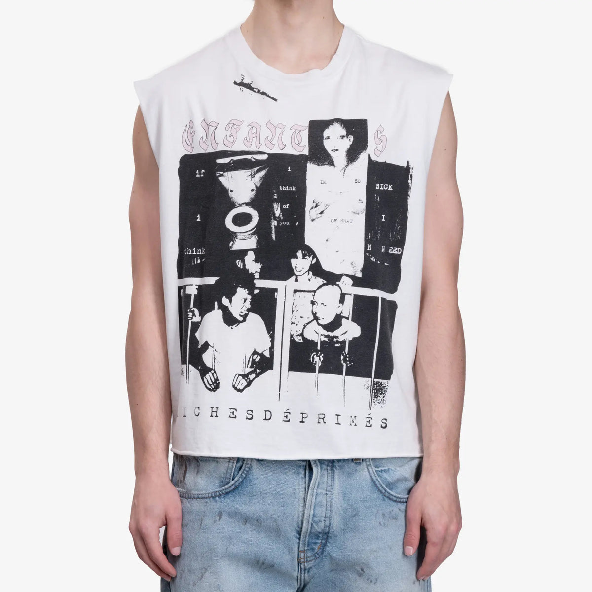 Enfants Riches Déprimés Endless Blockades Cut Off T-Shirt Faded White