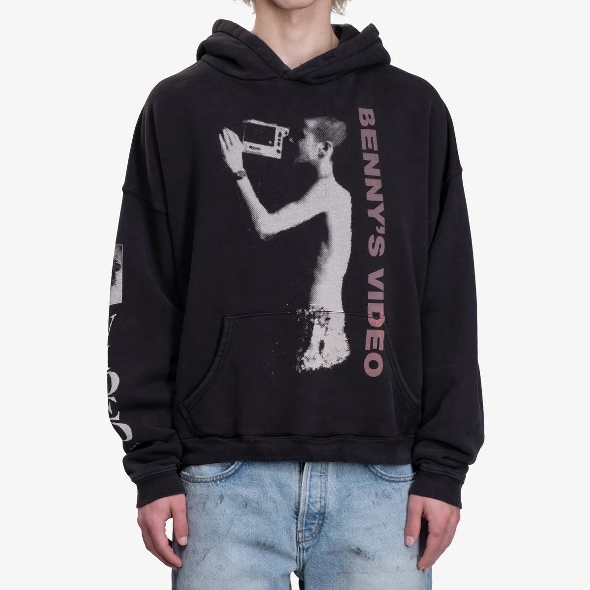 Mens Enfants Riches Déprimés Benny's Video Hoodie in Faded Black Mens Enfants Riches Déprimés Benny's Video Hoodie in Faded Black