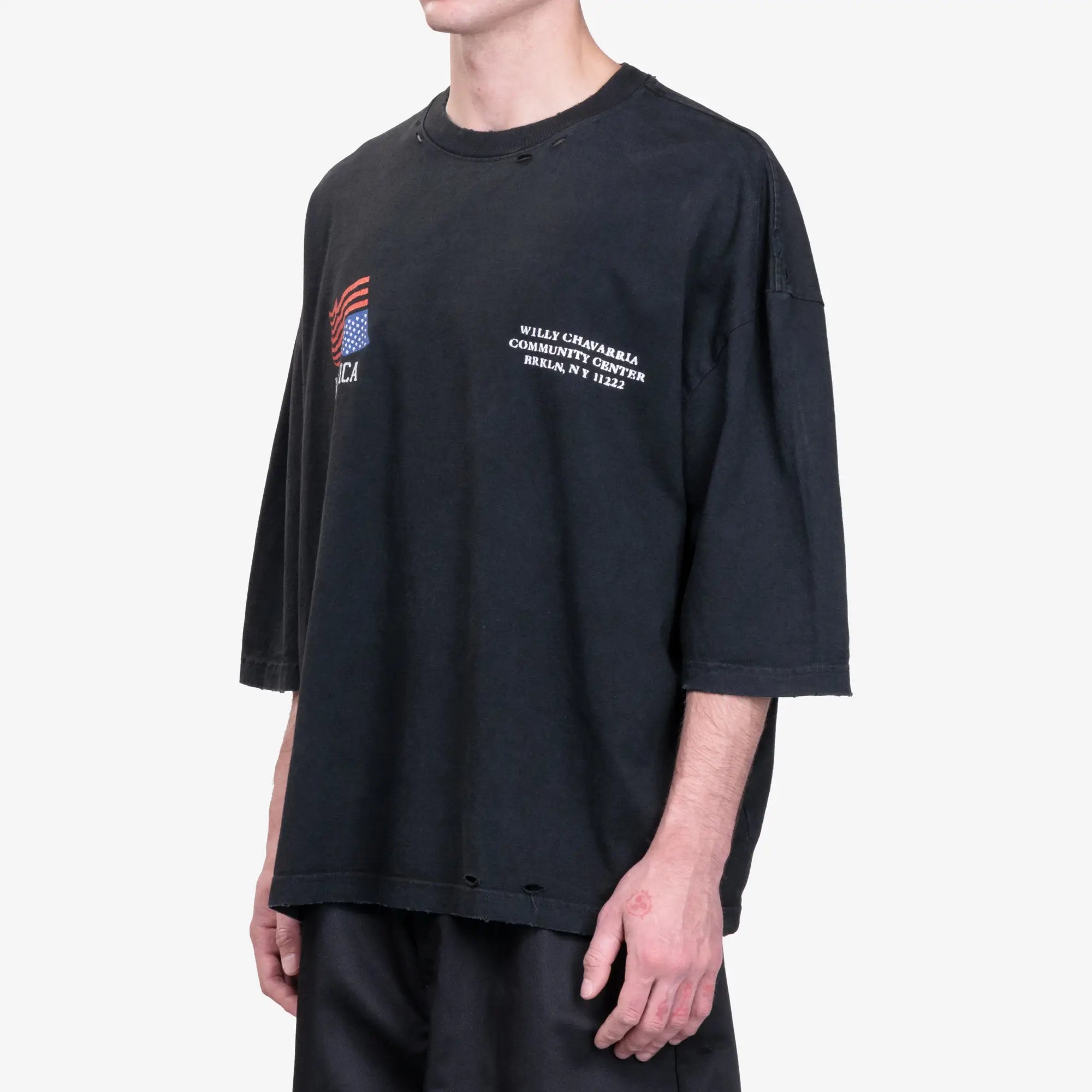 Willy Chavarria America Community Center Buffalo T-Shirt Black Beauty - 3