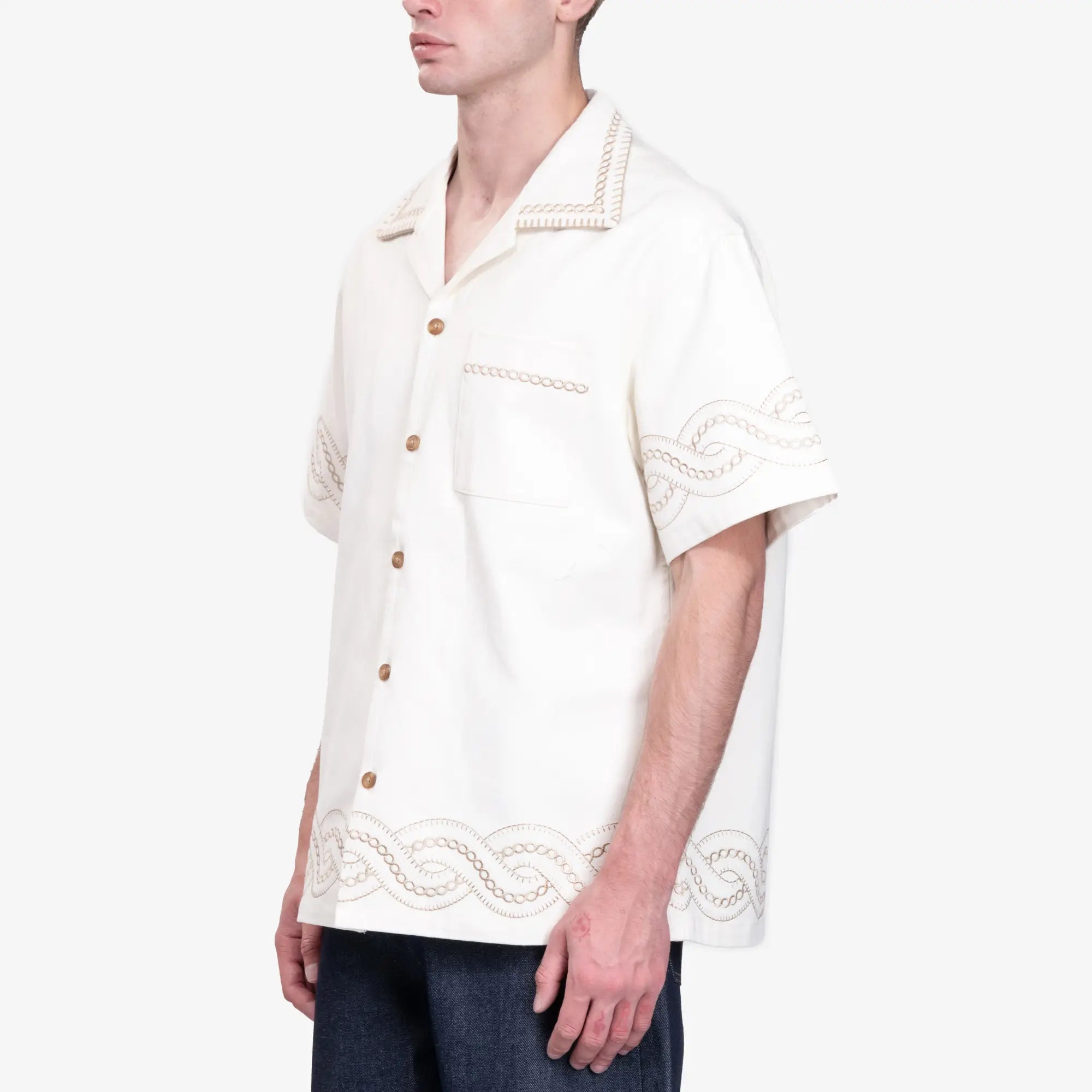 Drôle de Monsieur La Chemise Brodee Tresses Cream - 3