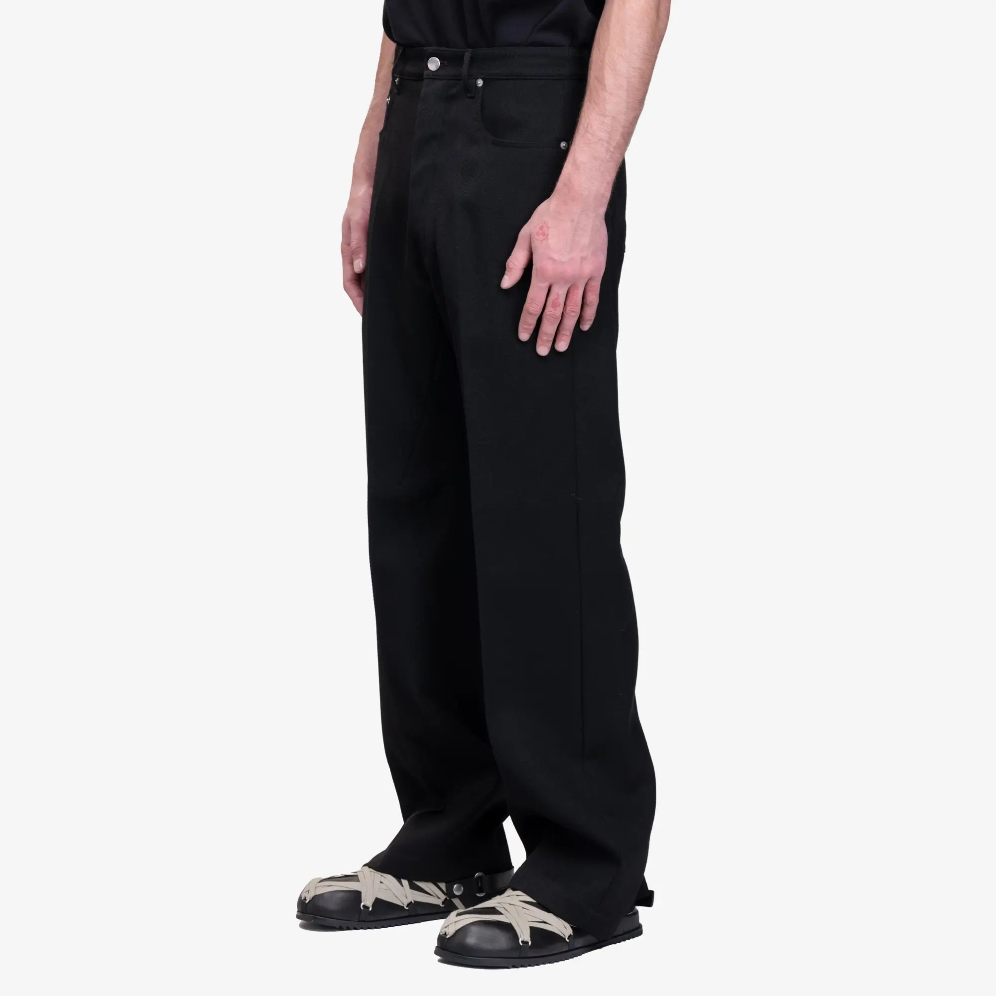 Rick Owens Geth Wool Pants Black - 3