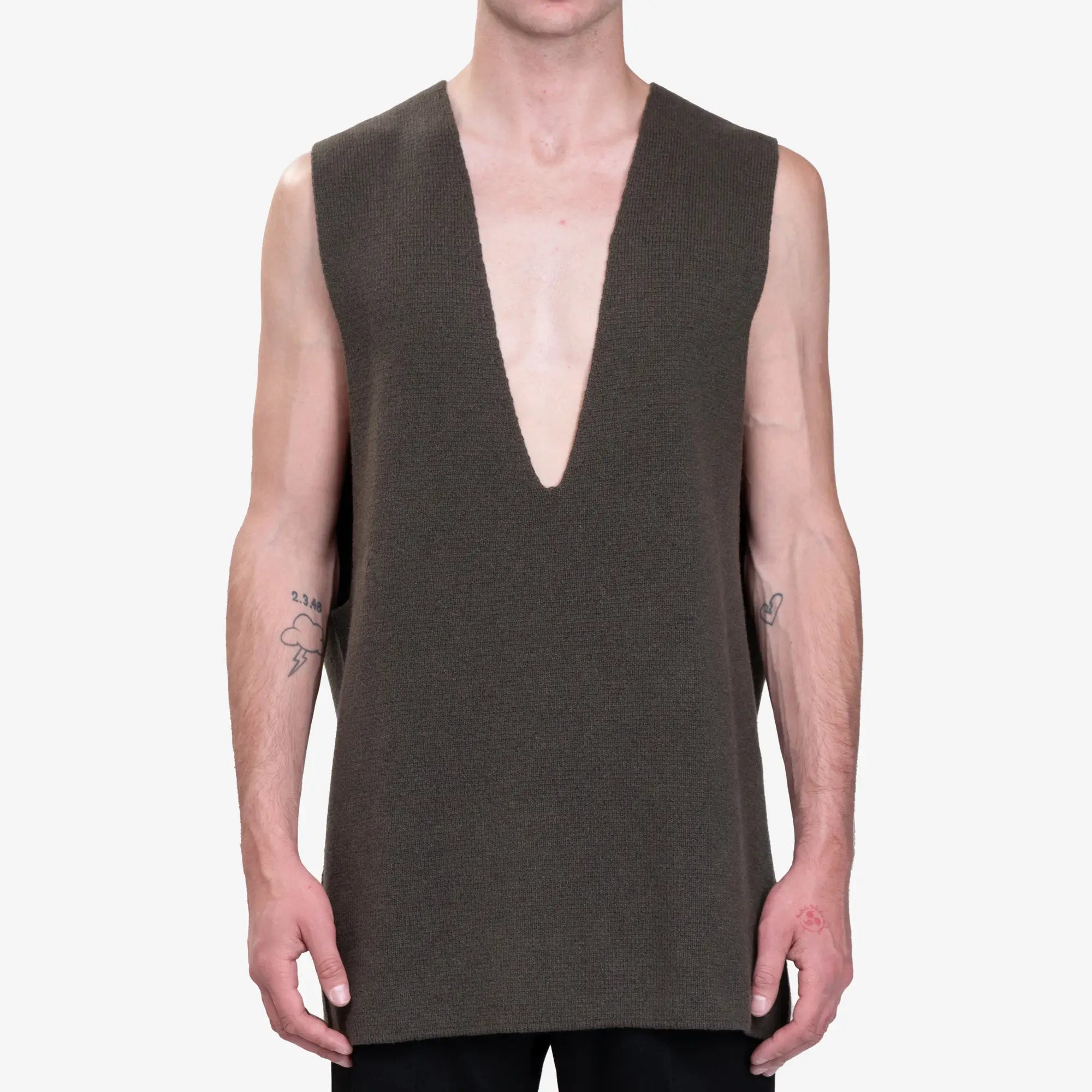 Rick Owens V - Neck Tank Top Bosco - 1