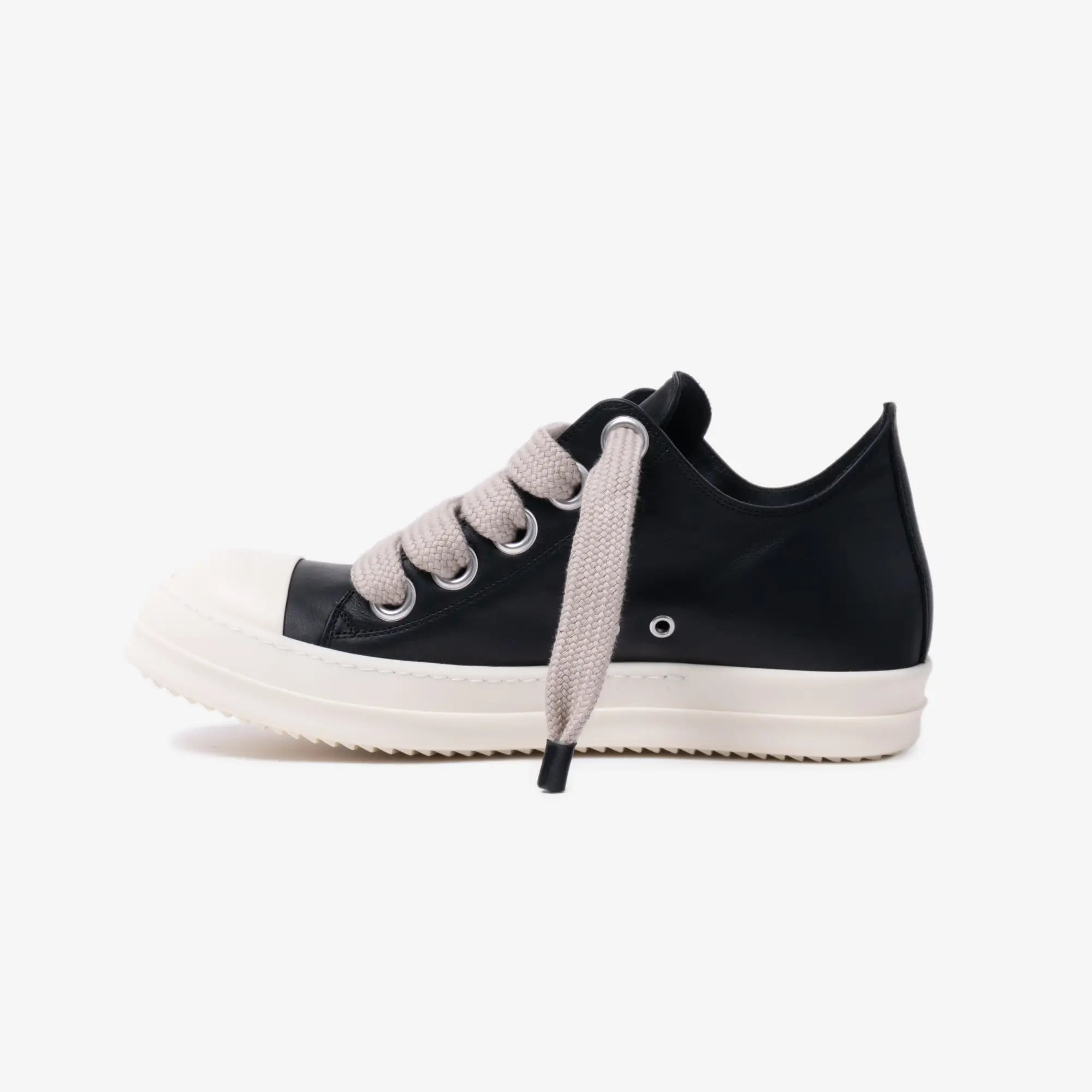 Rick Owens Jumbolace Low - Top Leather Sneakers Black - 3