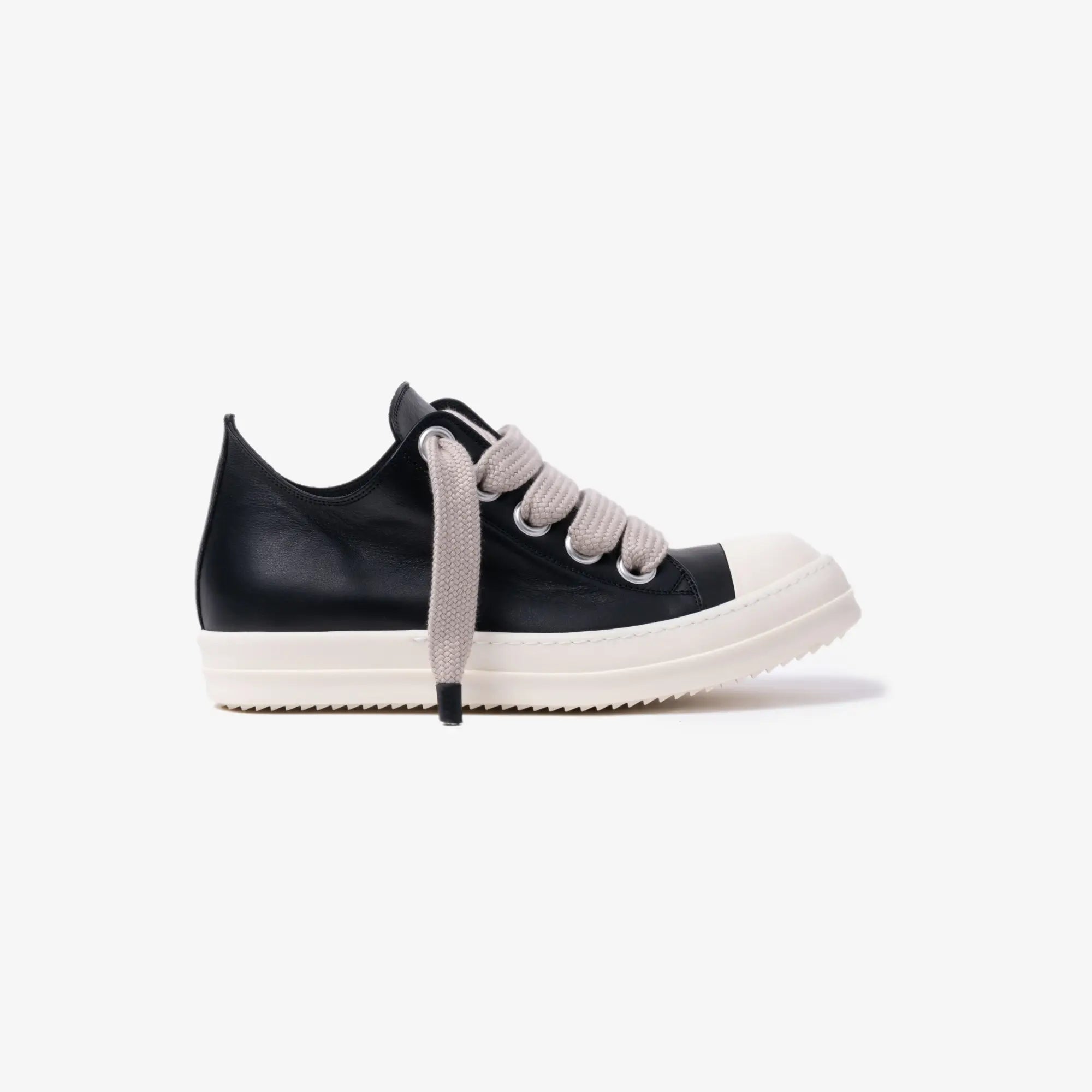 Rick Owens Jumbolace Low - Top Leather Sneakers Black - 4