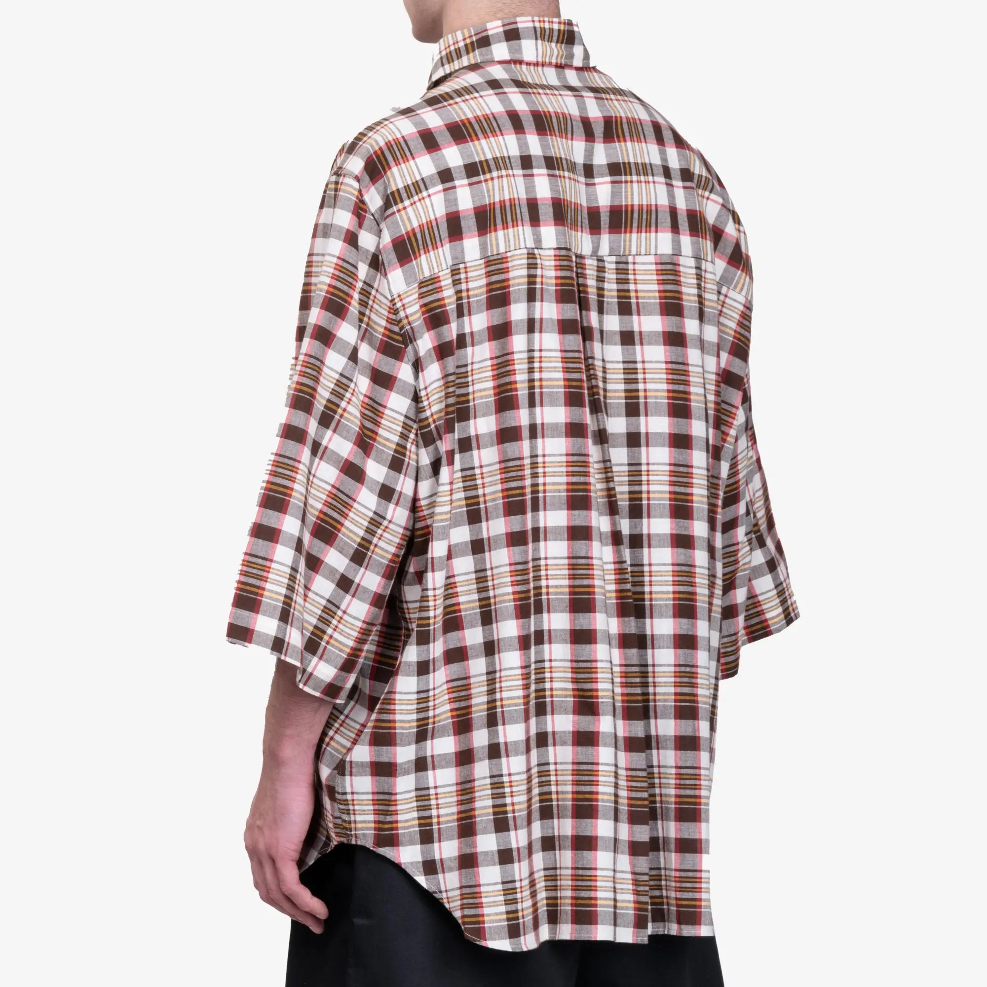 Willy Chavarria Hacienda SS Shirt Brown Check - 4
