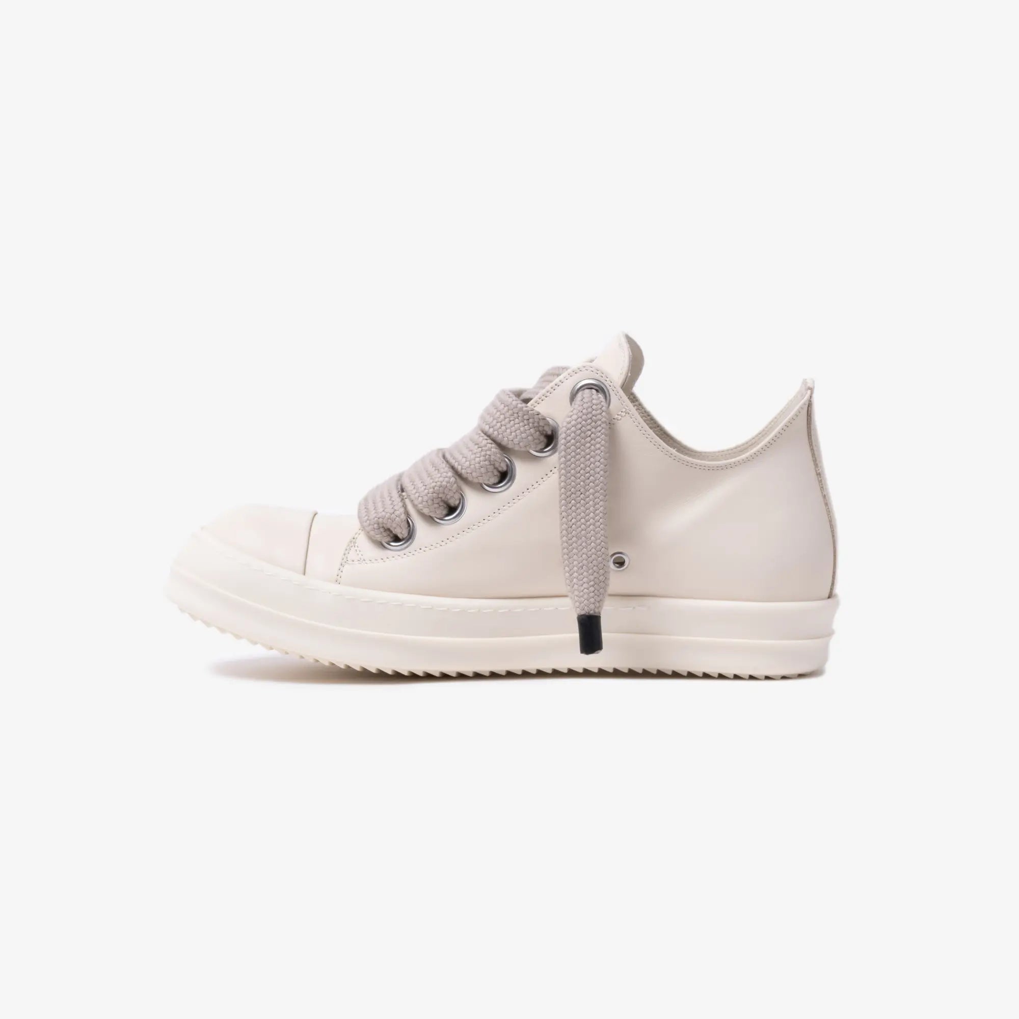 Rick Owens Jumbolace Low - Top Leather Sneakers Milk/Milk/Milk - 4