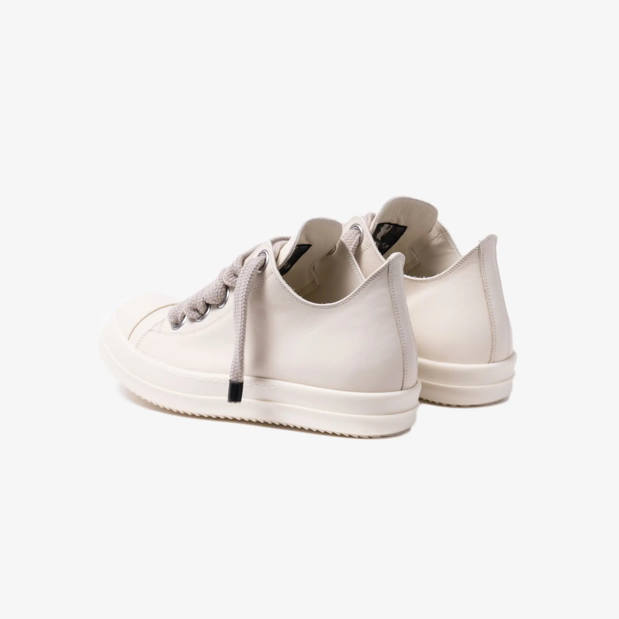 Rick Owens Jumbolace Low - Top Leather Sneakers Milk/Milk/Milk - 5