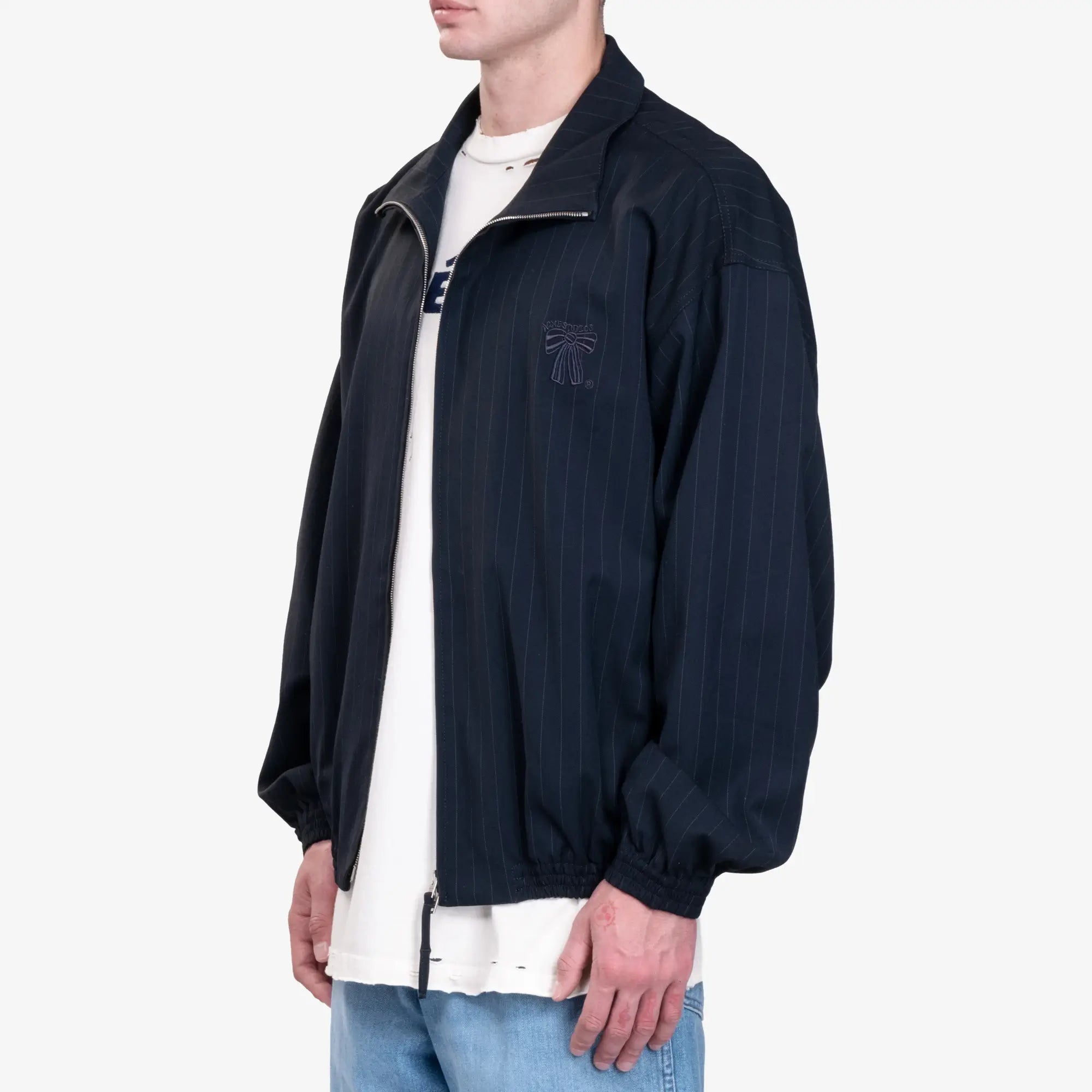 Acne Studios Zipper Pinstripe Jacket Navy - 3
