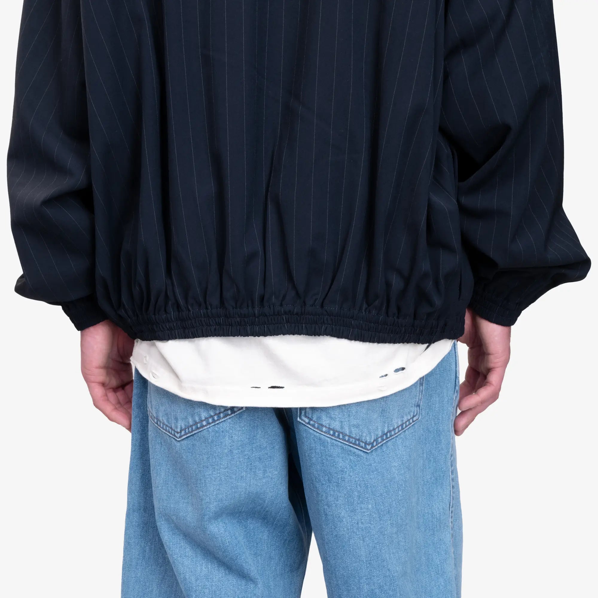 Acne Studios Zipper Pinstripe Jacket Navy - 6