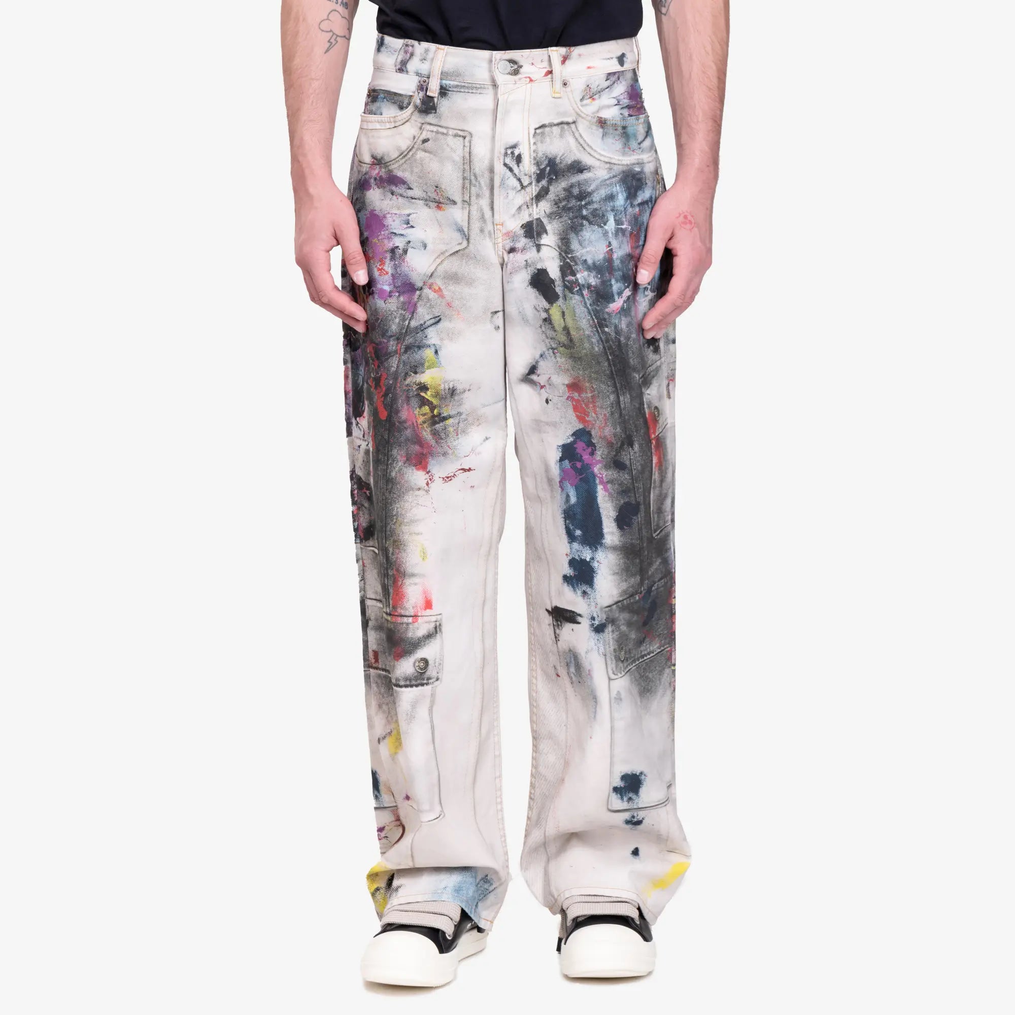 Acne Studios 1981M Trompe Loeil Baggy Fit Jeans White - 1