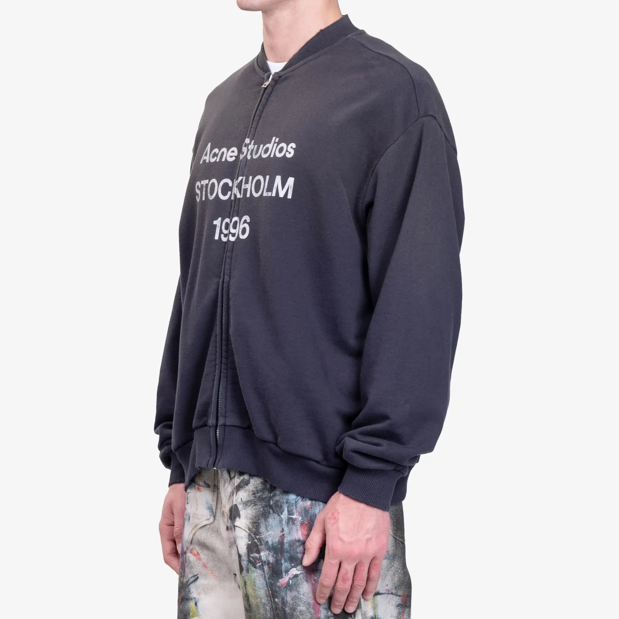Acne Studios Zip Sweater Logo Jacket Black - 3