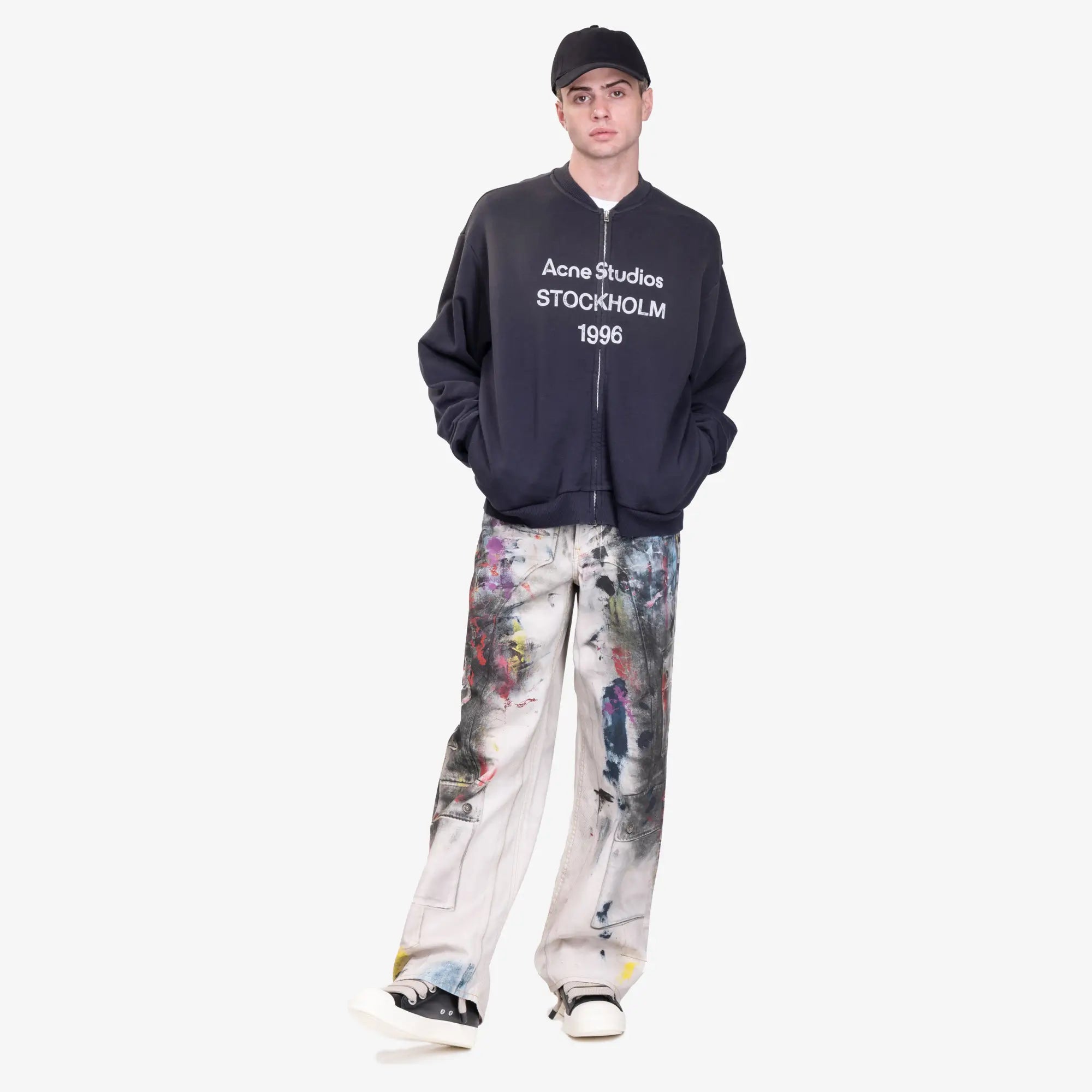 Acne Studios 1981M Trompe Loeil Baggy Fit Jeans White - 11
