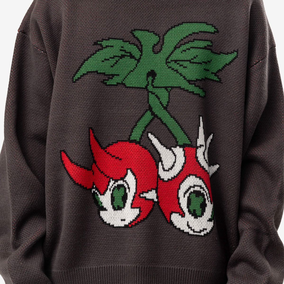 Kamiya Bakeneko Jacquard Knit Sweater Dark Gray-5