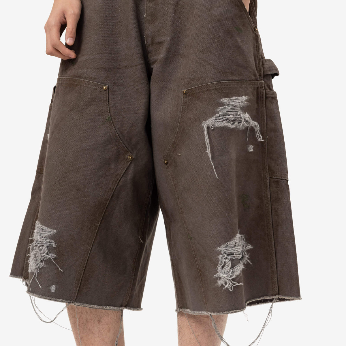 Kamiya Boro Duck Painter Bermuda Shorts Gray-5