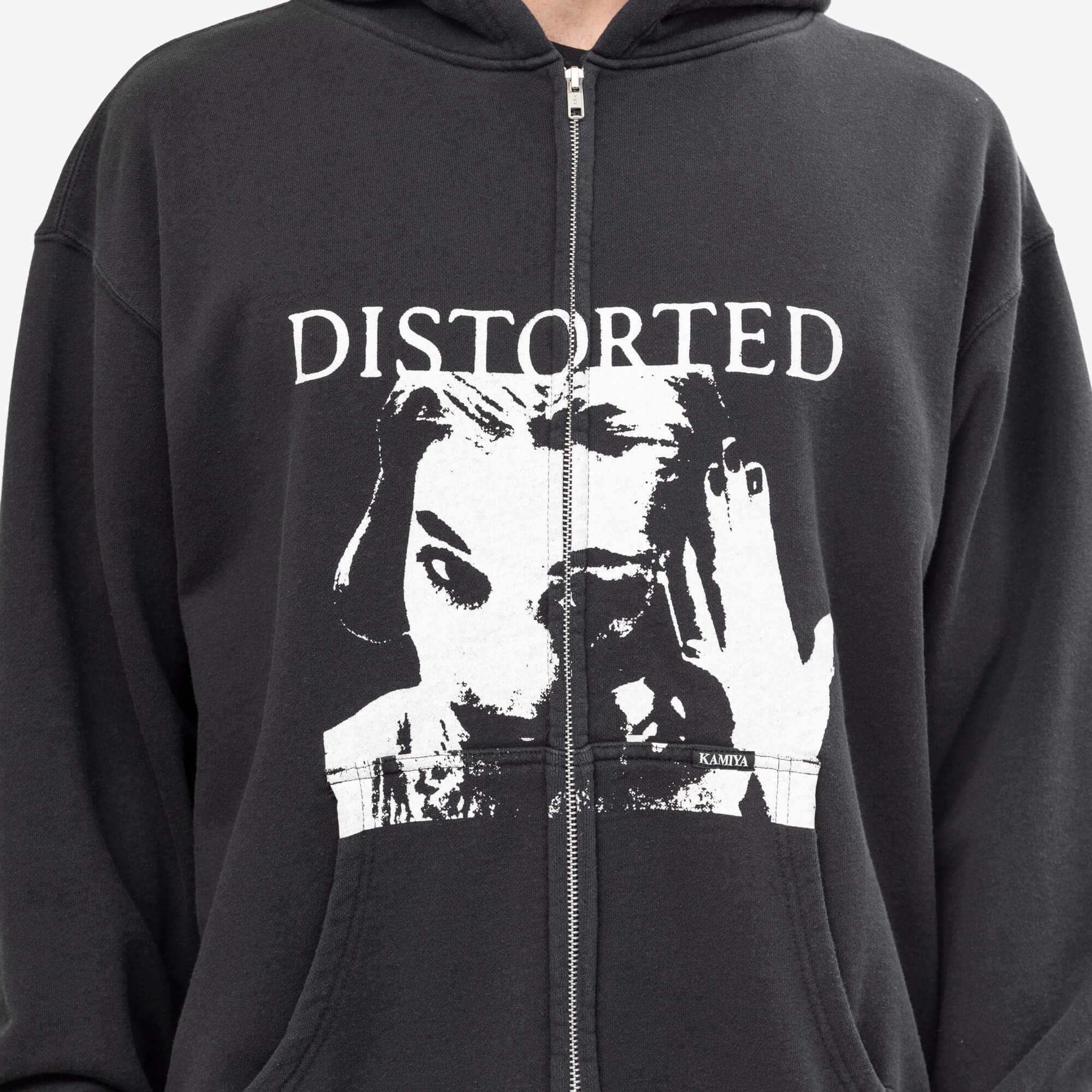 Kamiya Distorted Girl Zip Hoody Black-5