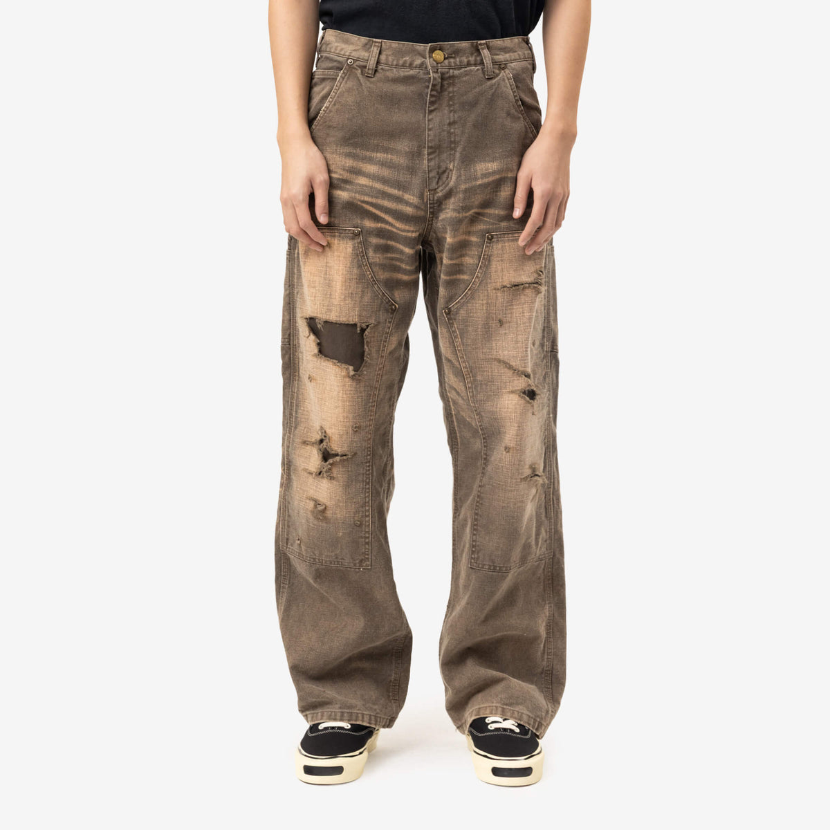 Kamiya Heavy Sun Faded Duck Painter Pants Khaki-1