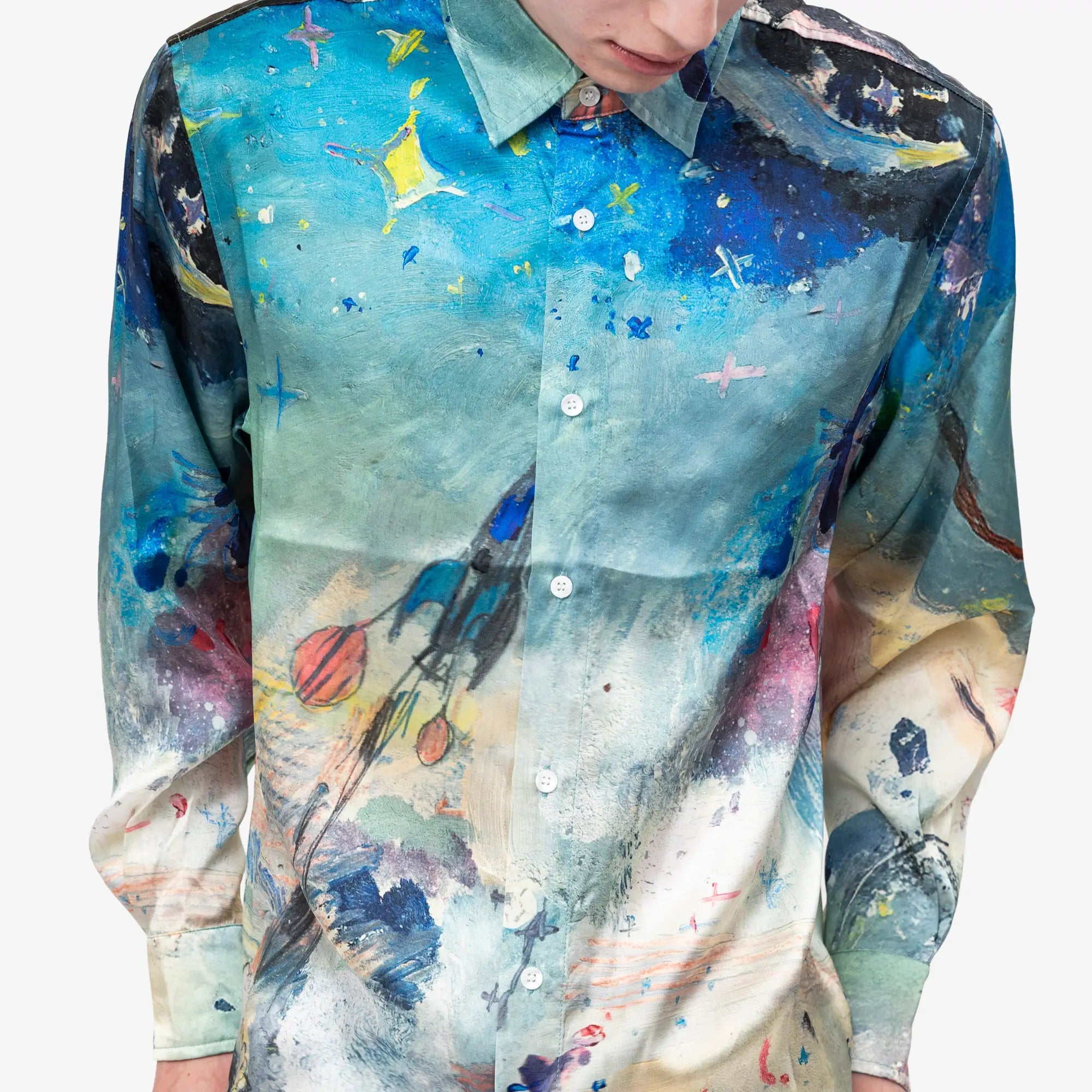 KidSuper Book Page Silk Shirt Multi - 5