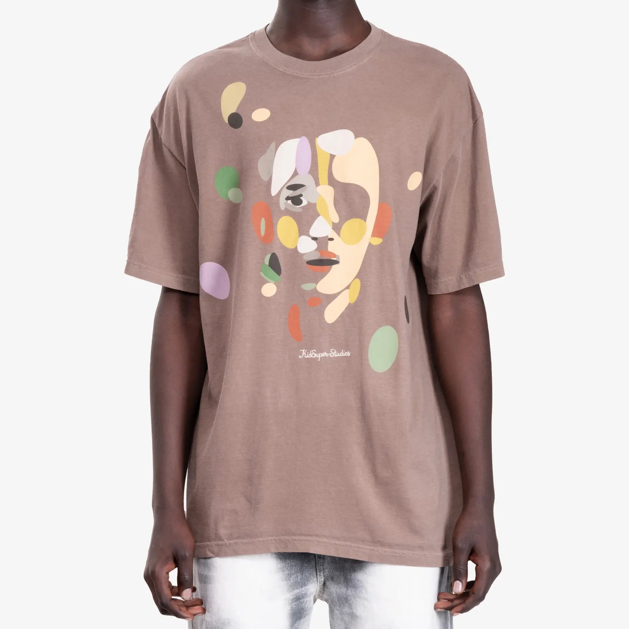 KidSuper Face Mask T-Shirt Brown - 1