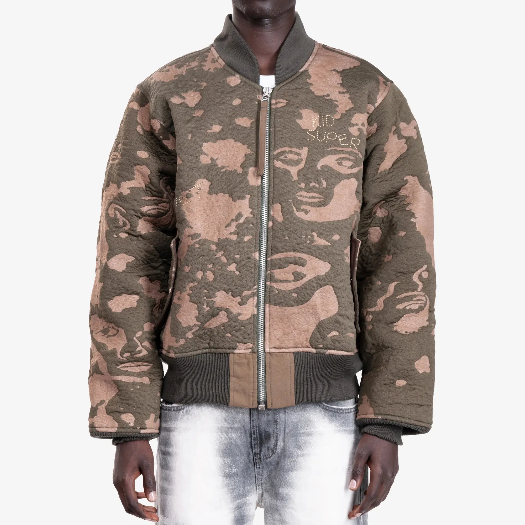 KidSuper Piet 3D Knit Bomber Jacket Camo - 1
