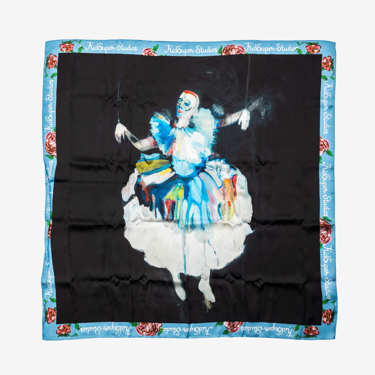 KidSuper Puppet Master Silk Scarf Black-1